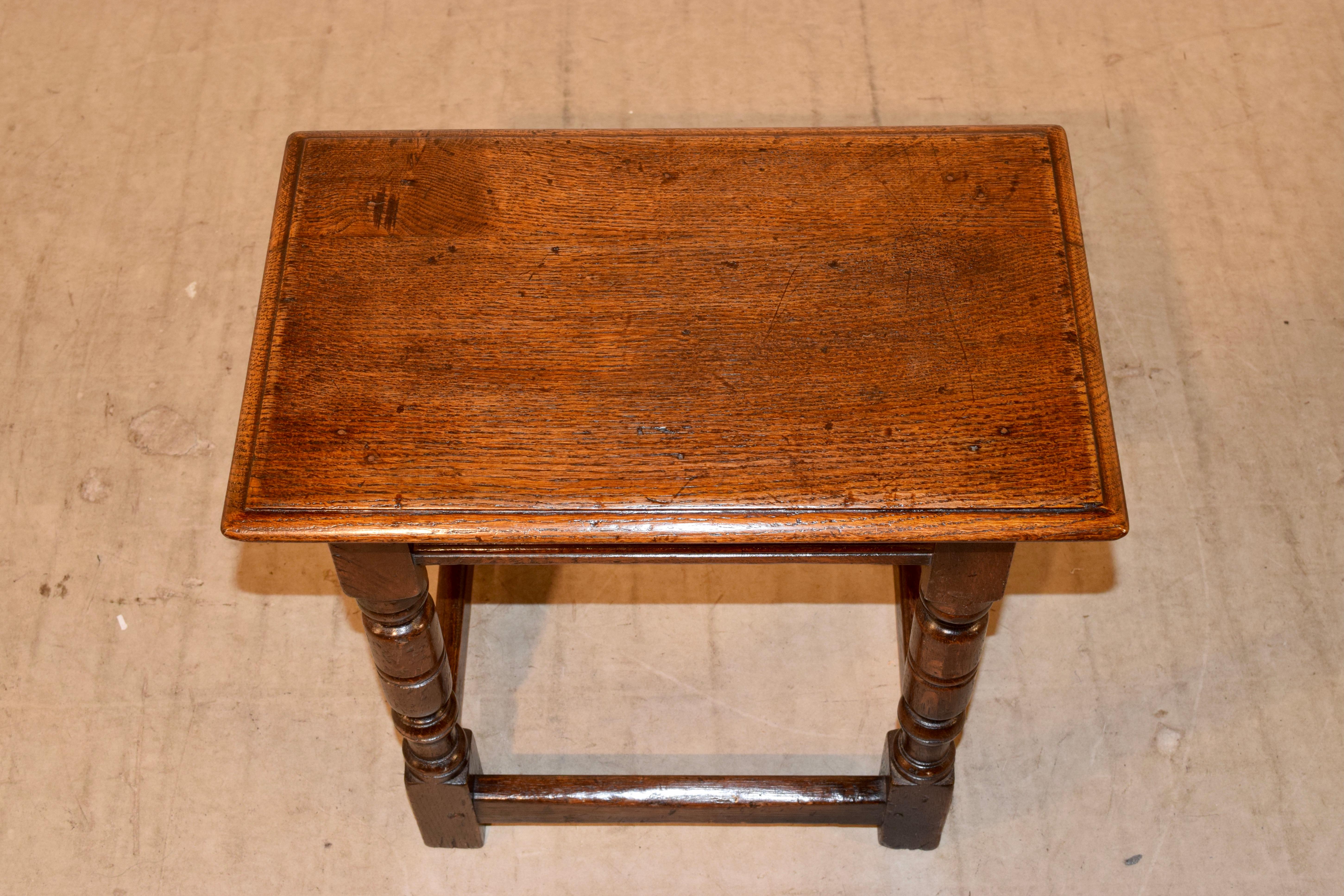 Early 19th Century Oak Joint Stool For Sale 2