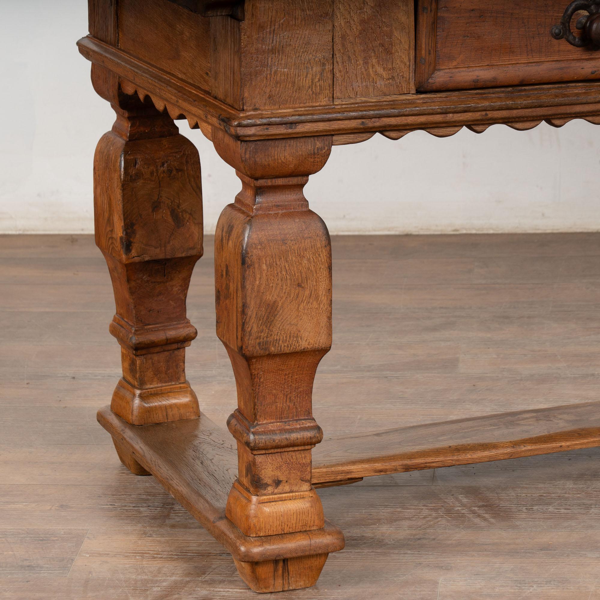Early 19th Century Oak Library Refectory Console Table, Denmark For Sale 5