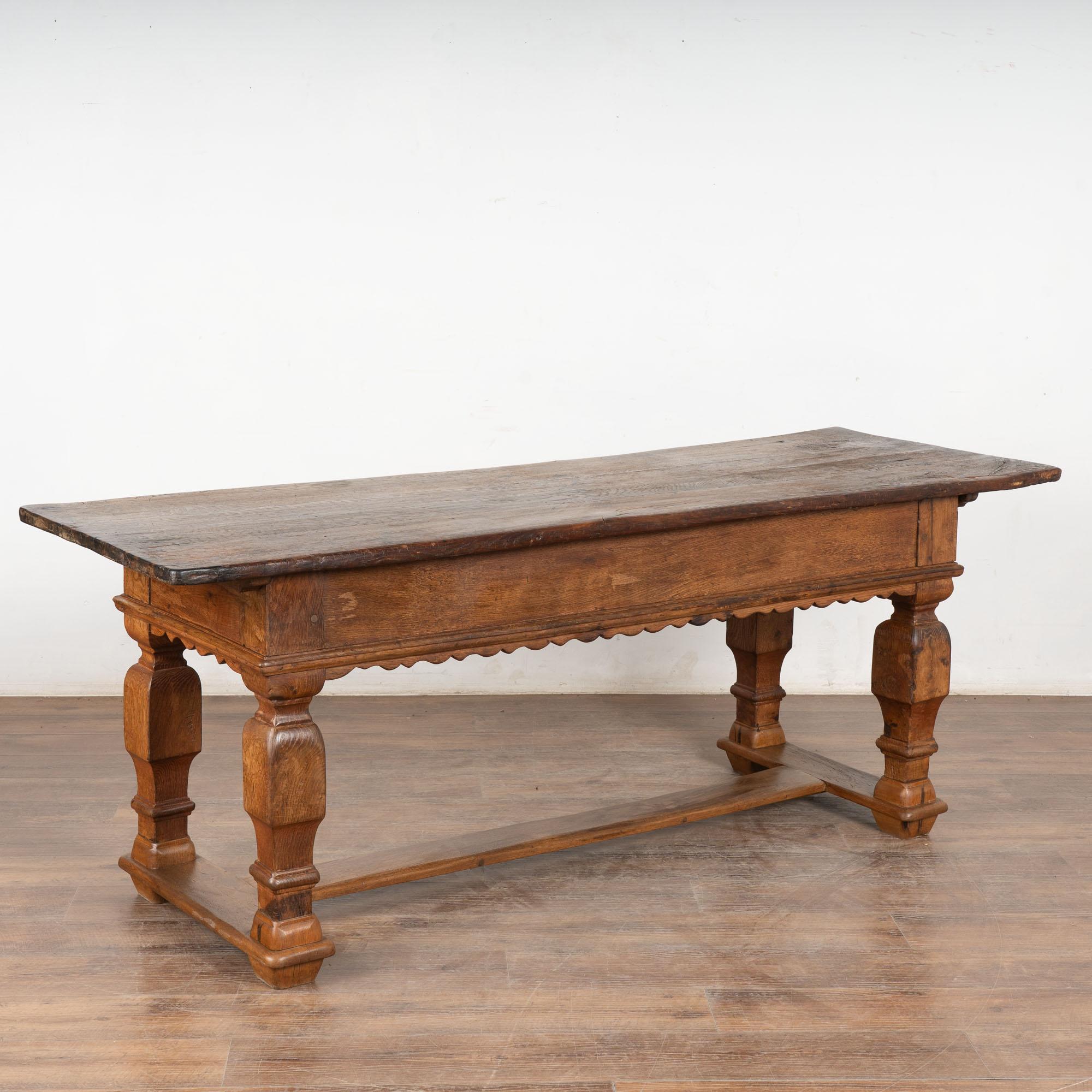 Early 19th Century Oak Library Refectory Console Table, Denmark For Sale 7