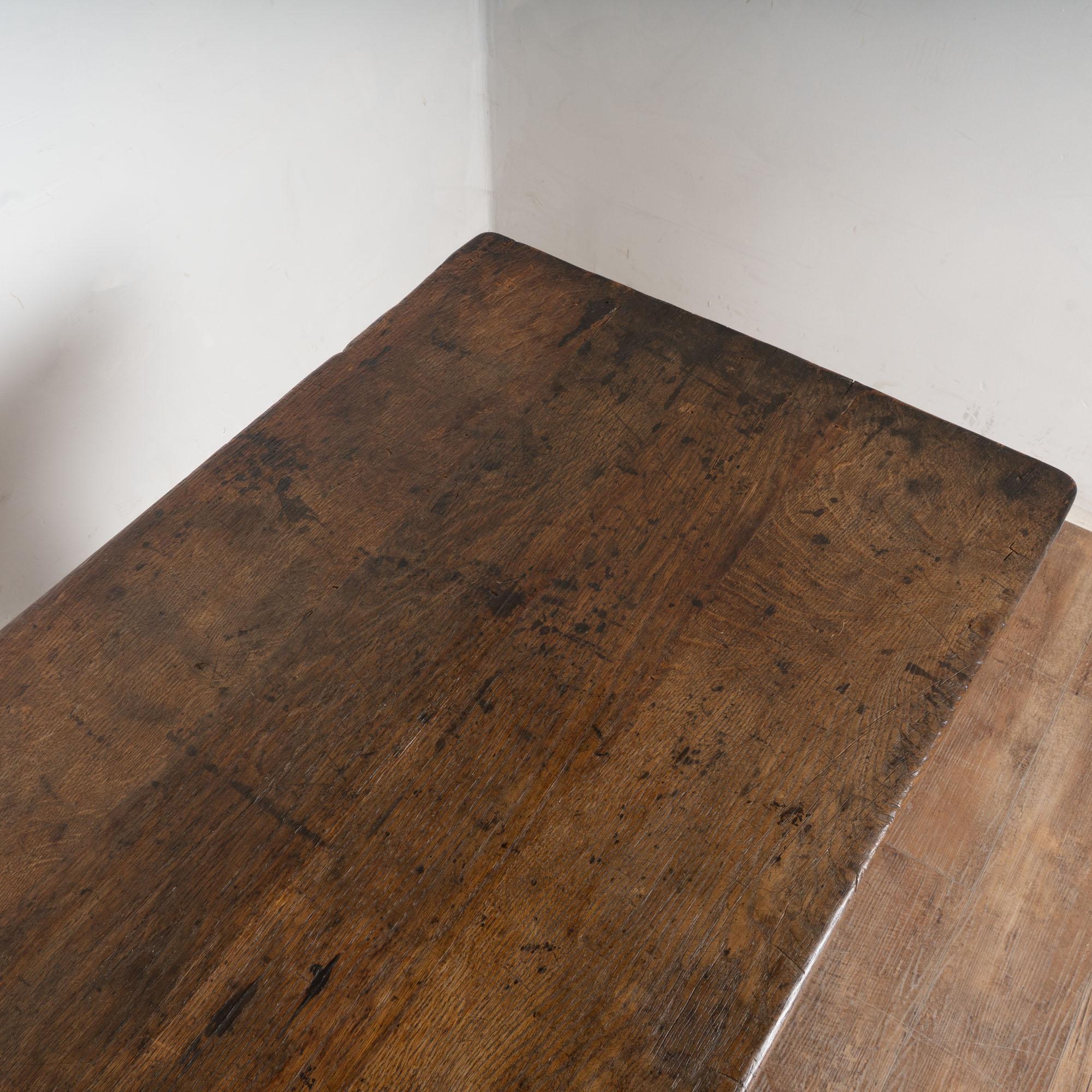 Early 19th Century Oak Library Refectory Console Table, Denmark For Sale 1