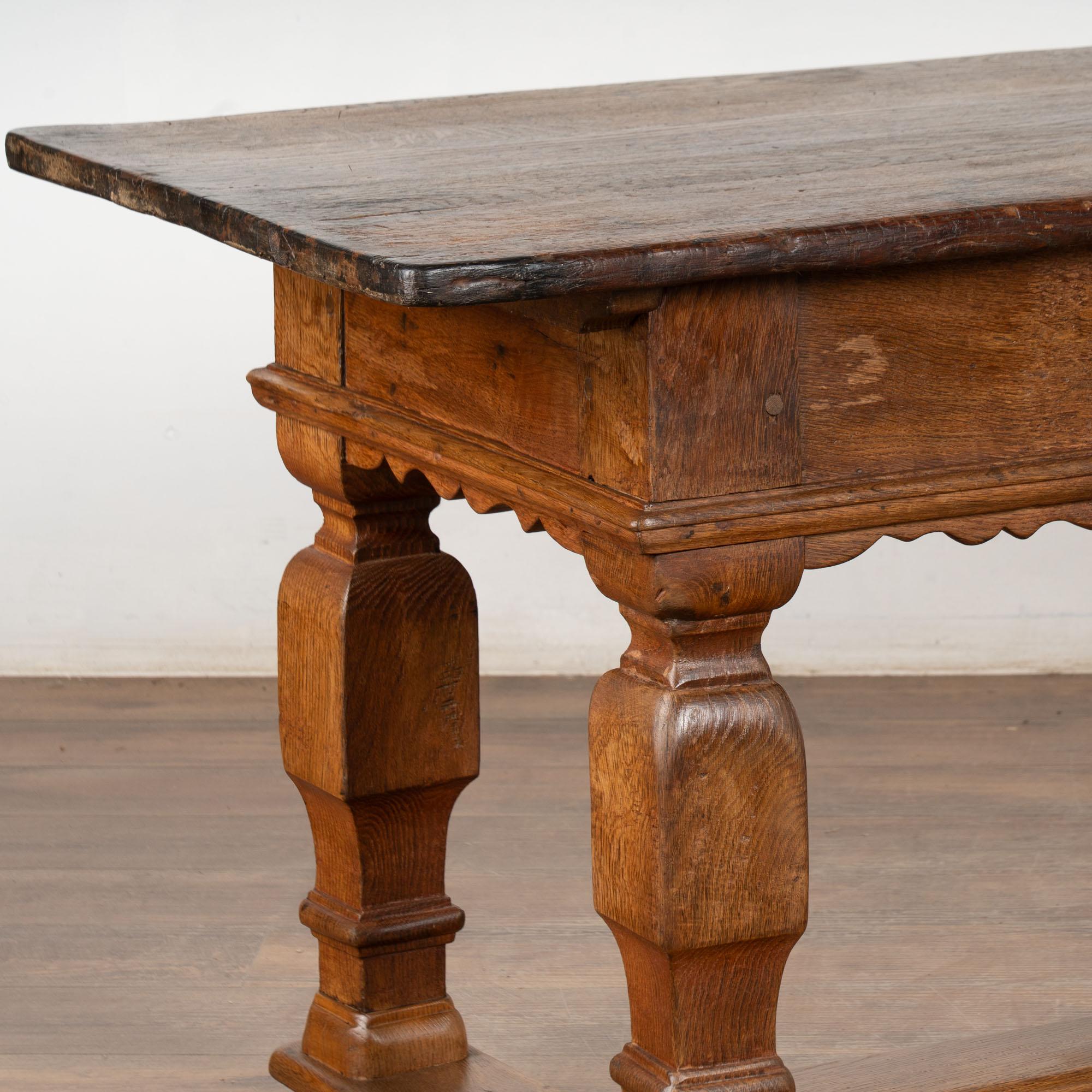 Early 19th Century Oak Library Refectory Console Table, Denmark For Sale 2