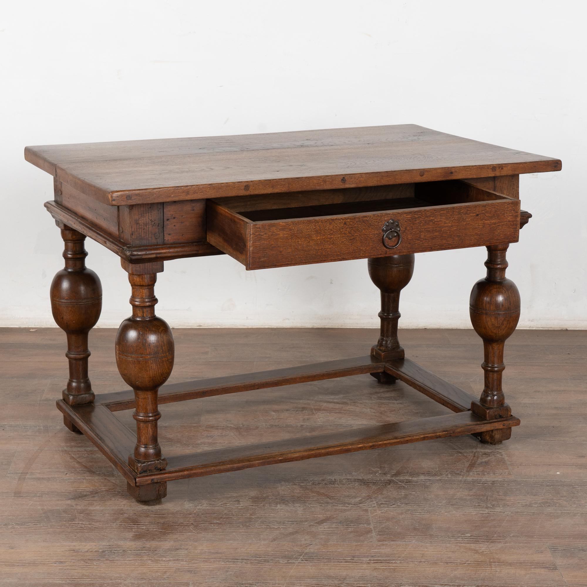 Baroque Early 19th Century Oak Library Table Console