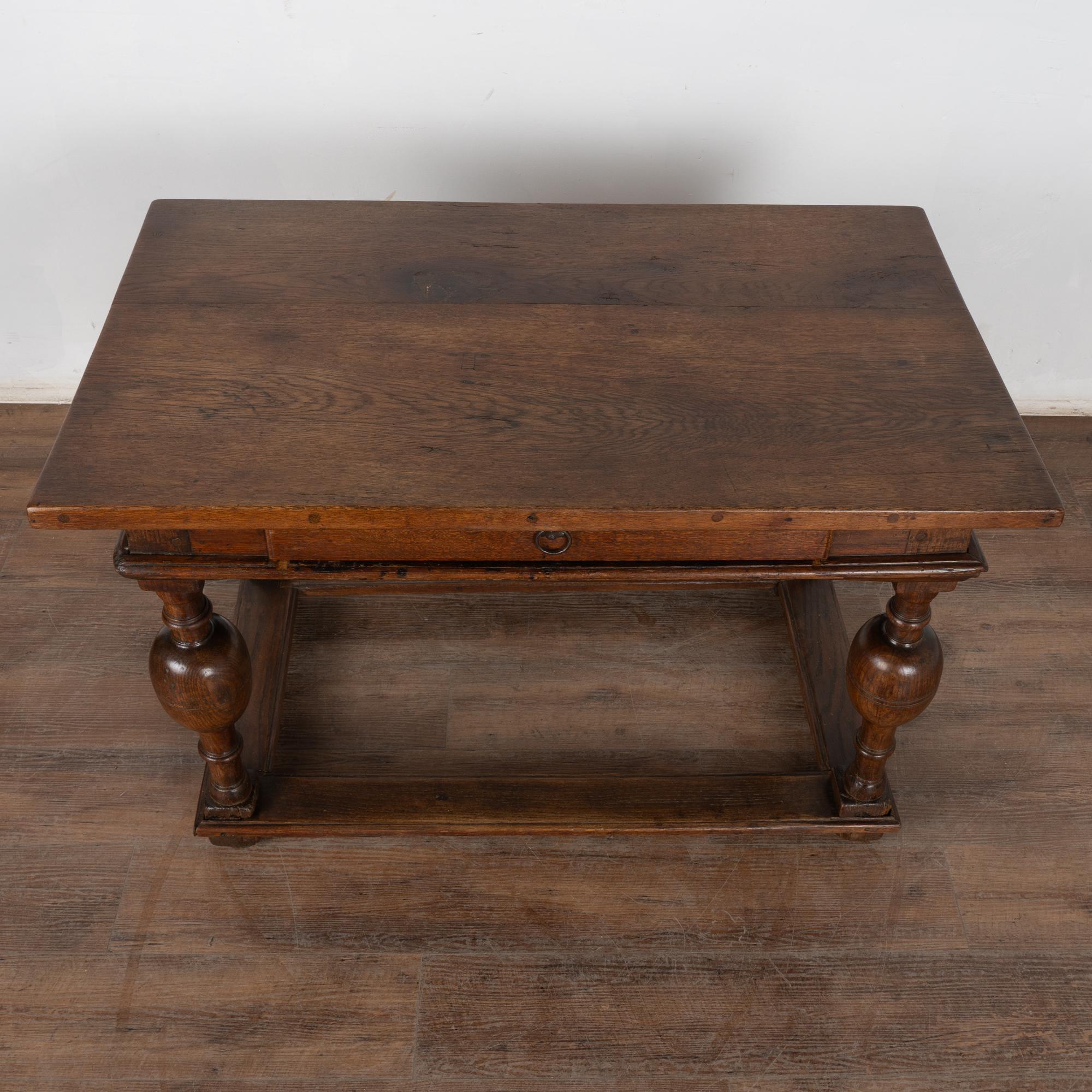 Early 19th Century Oak Library Table Console In Good Condition In Round Top, TX