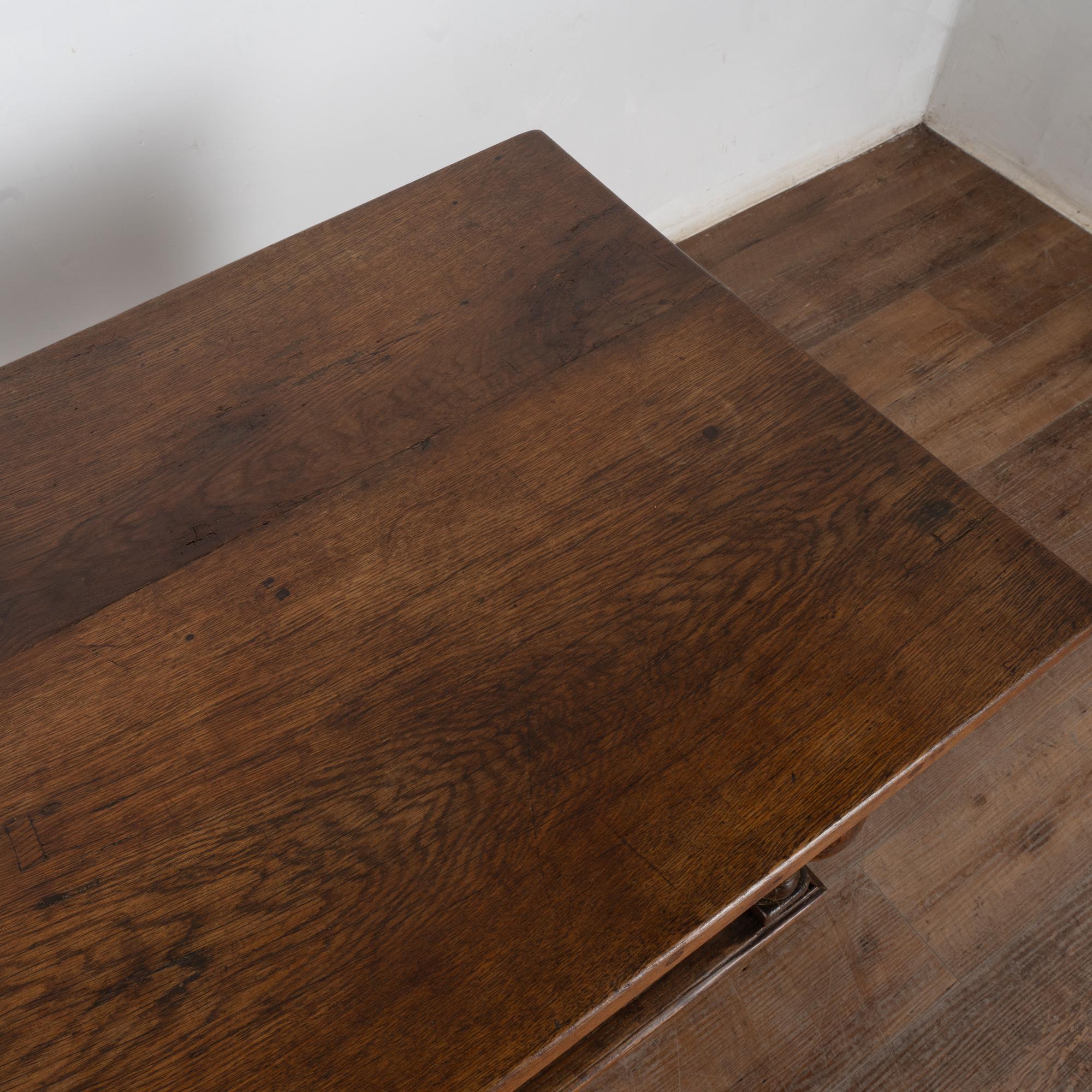 Early 19th Century Oak Library Table Console 3