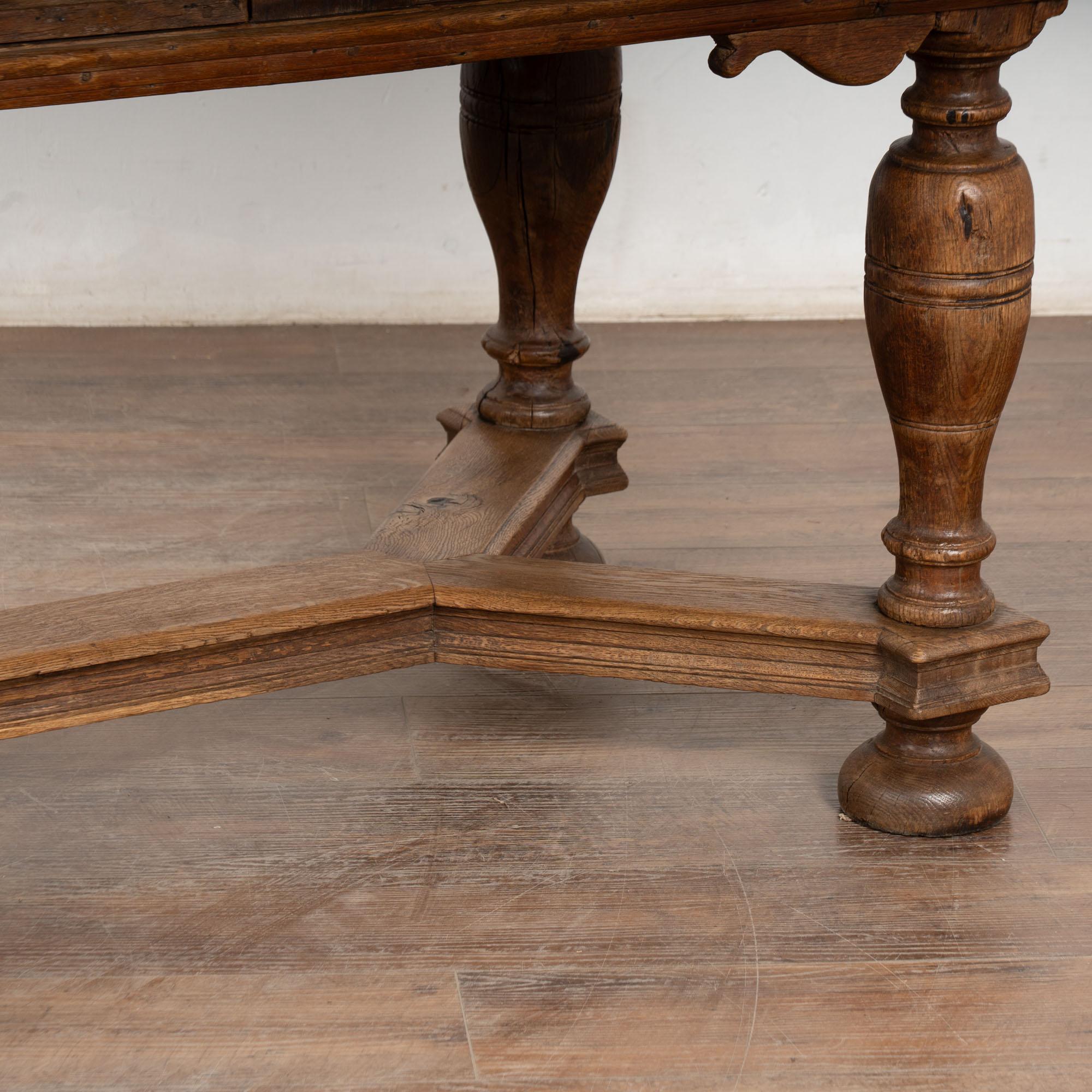Table de bibliothèque réfectoire en Oak du début du 19ème siècle avec deux tiroirs en vente 3