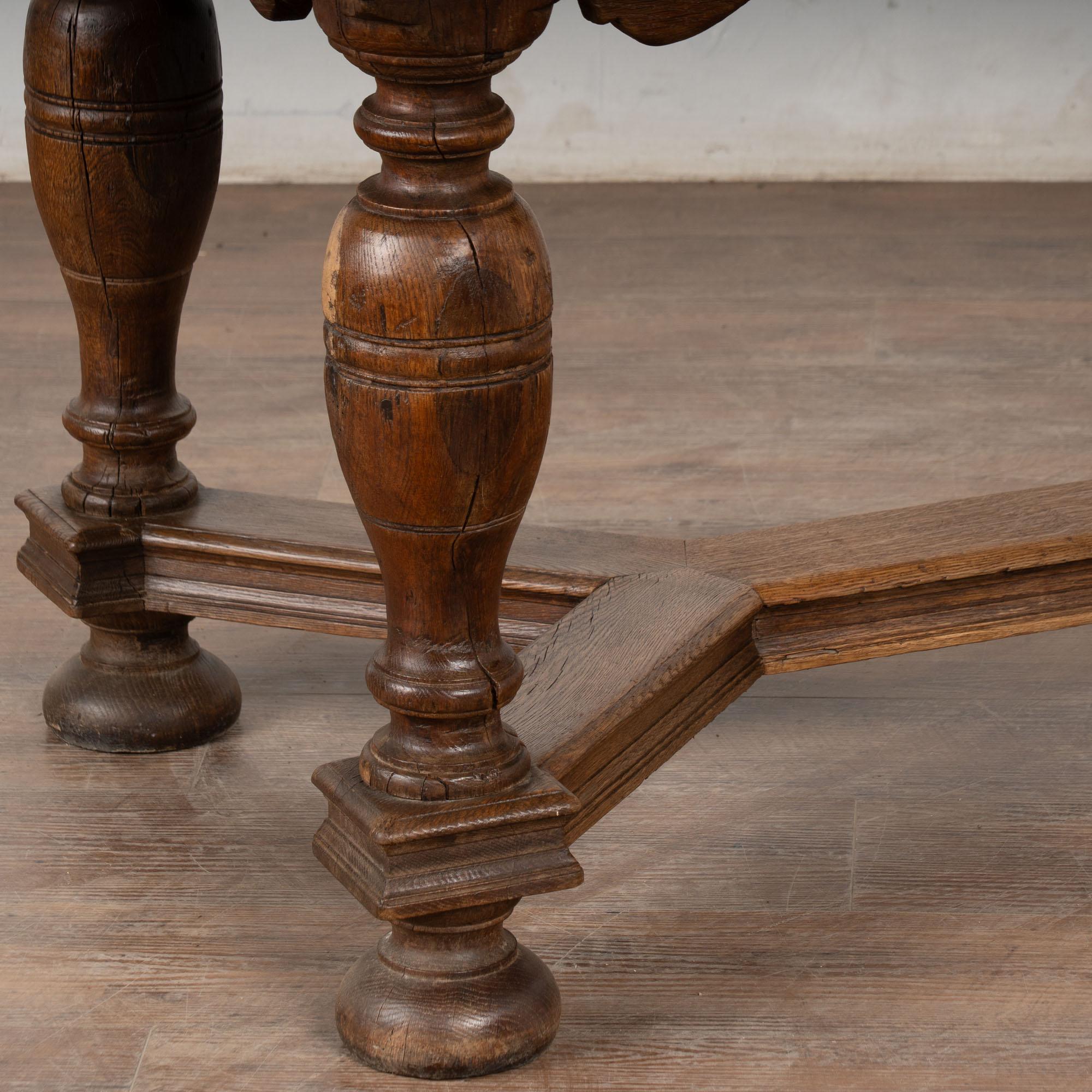 Table de bibliothèque réfectoire en Oak du début du 19ème siècle avec deux tiroirs en vente 2