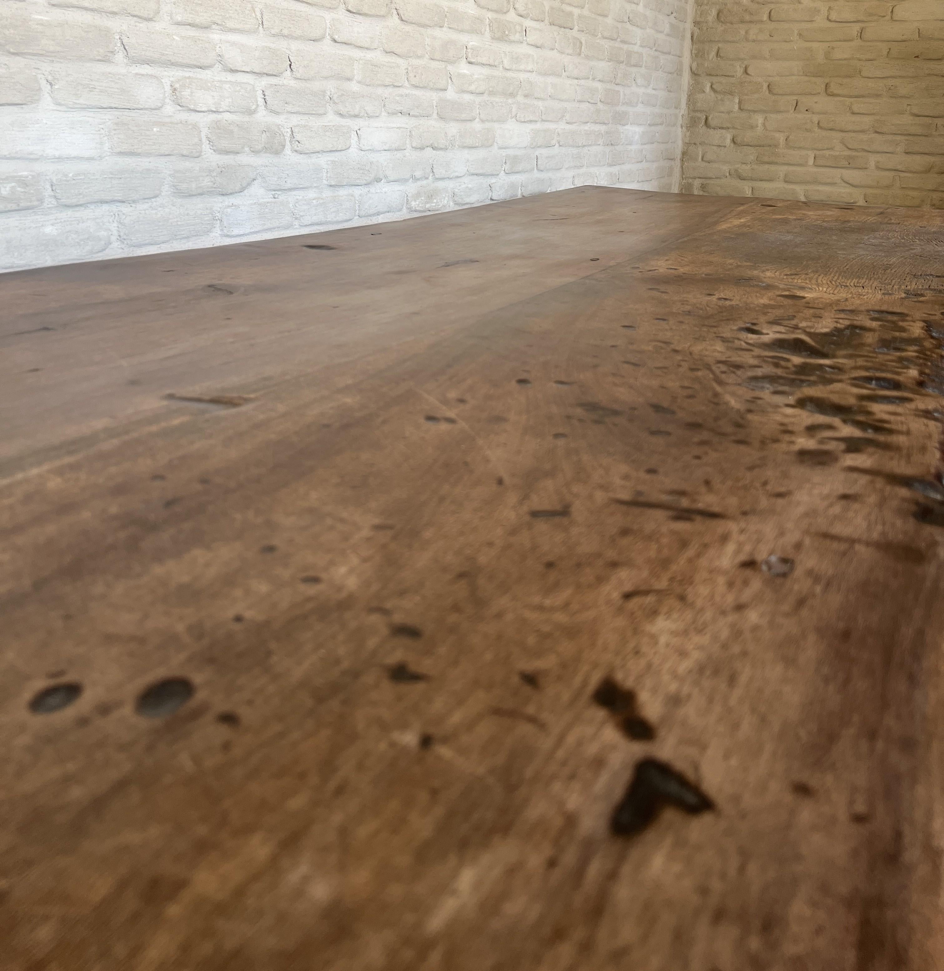 Mesa caballete de refectorio de roble de principios del siglo XIX en venta 2