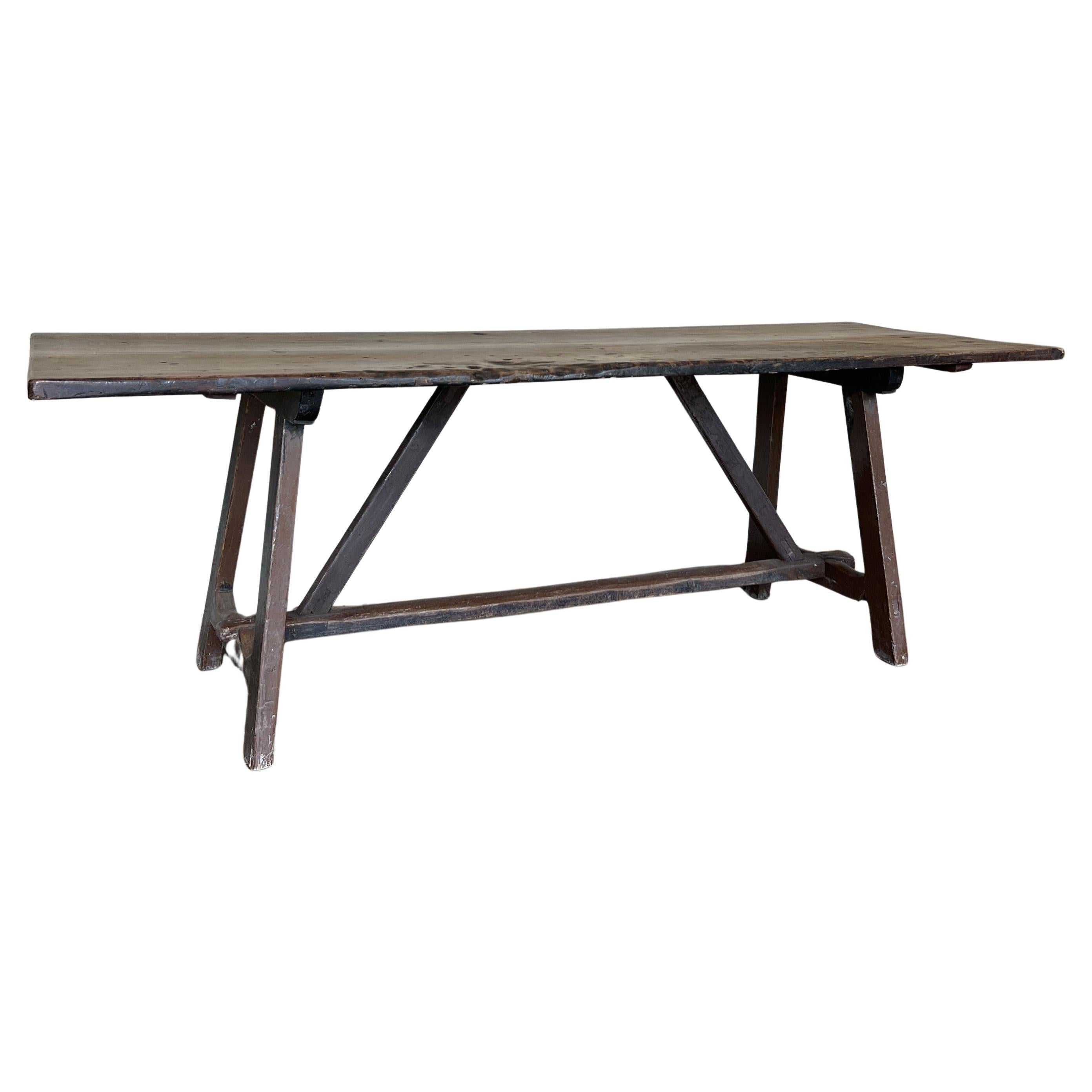 Early 19th Century Oak Refectory Trestle Table