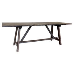 Antique Early 19th Century Oak Refectory Trestle Table