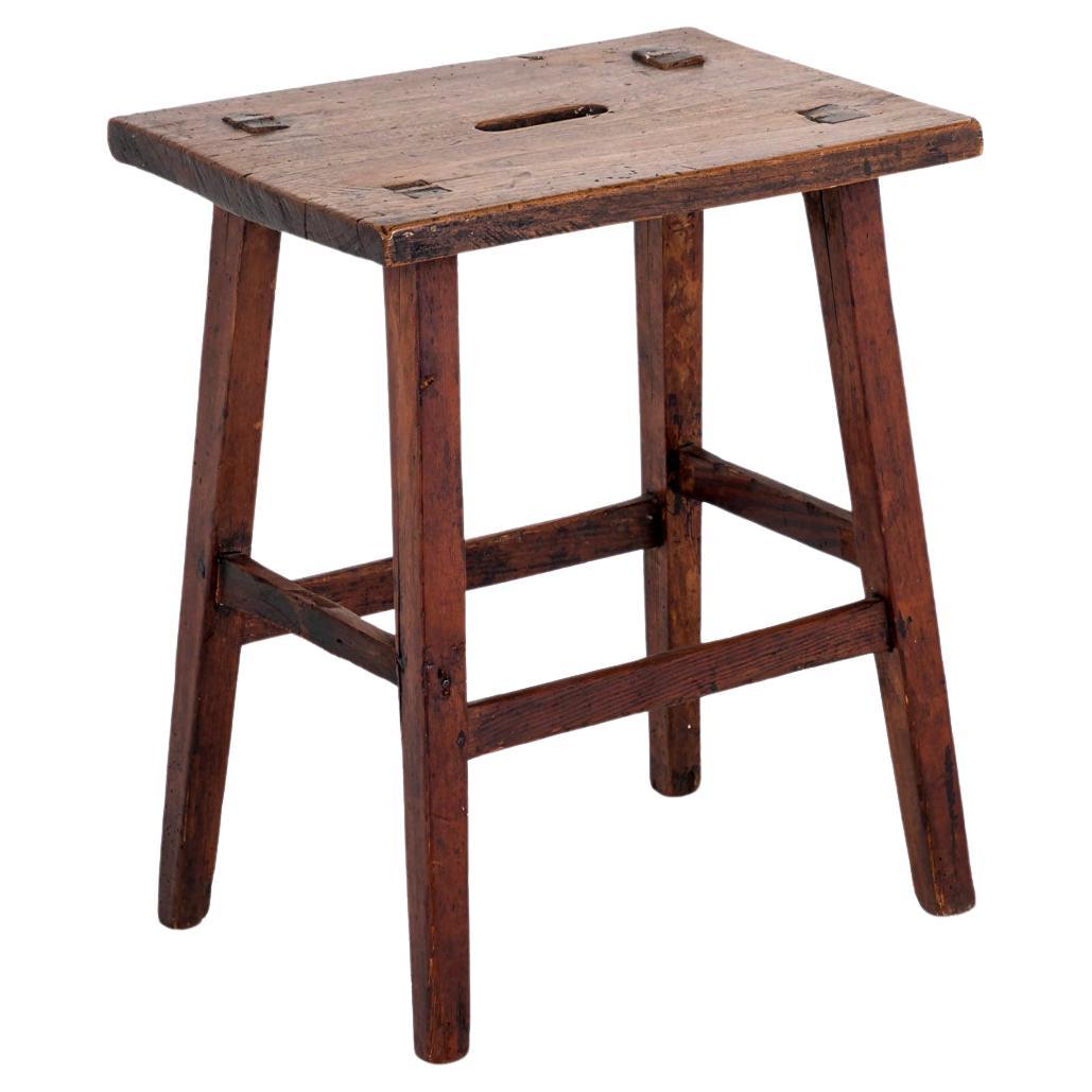 Early 19th Century Oak Stool For Sale