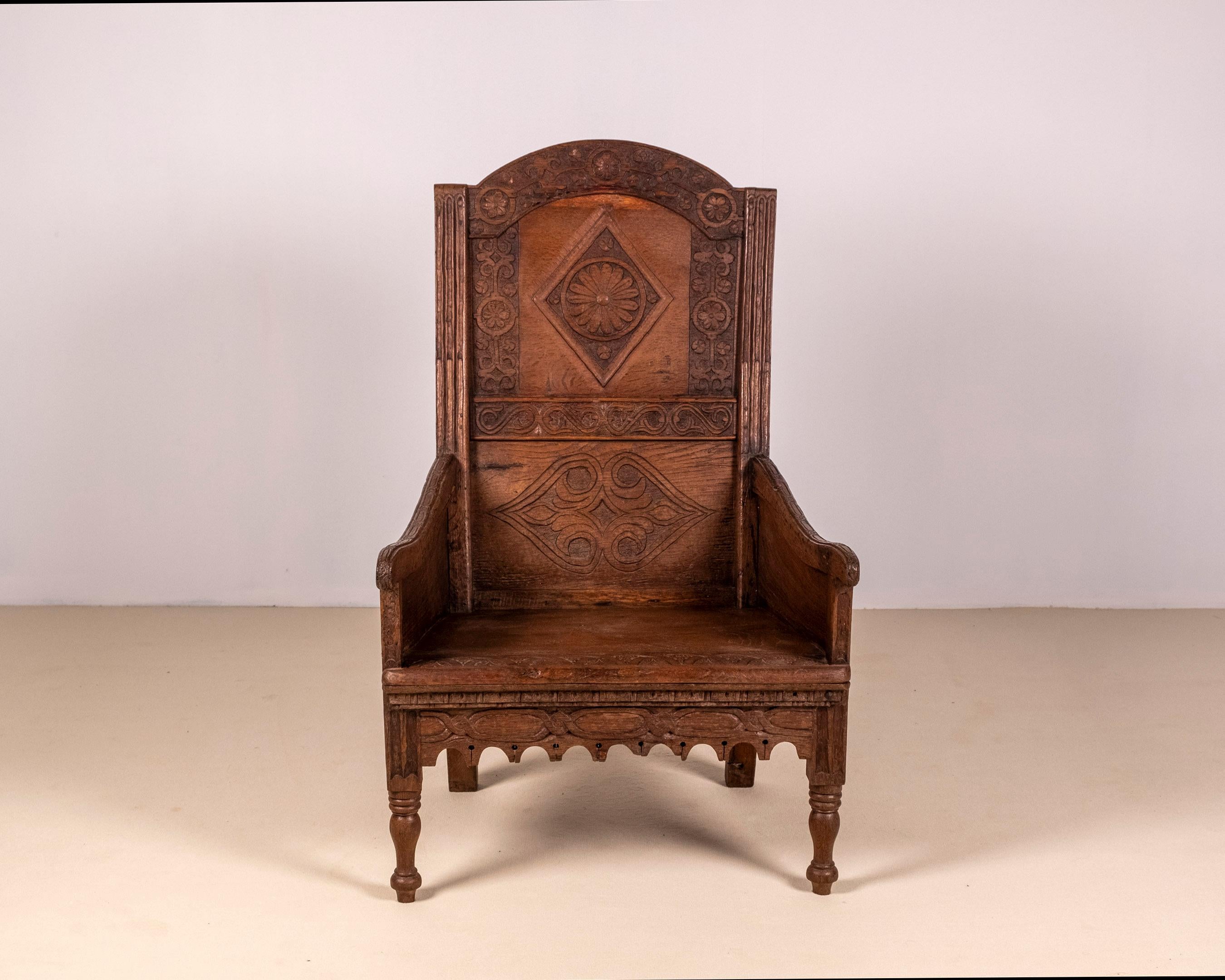 Silla con arrimadero de roble de principios del siglo XIX Inglés en venta