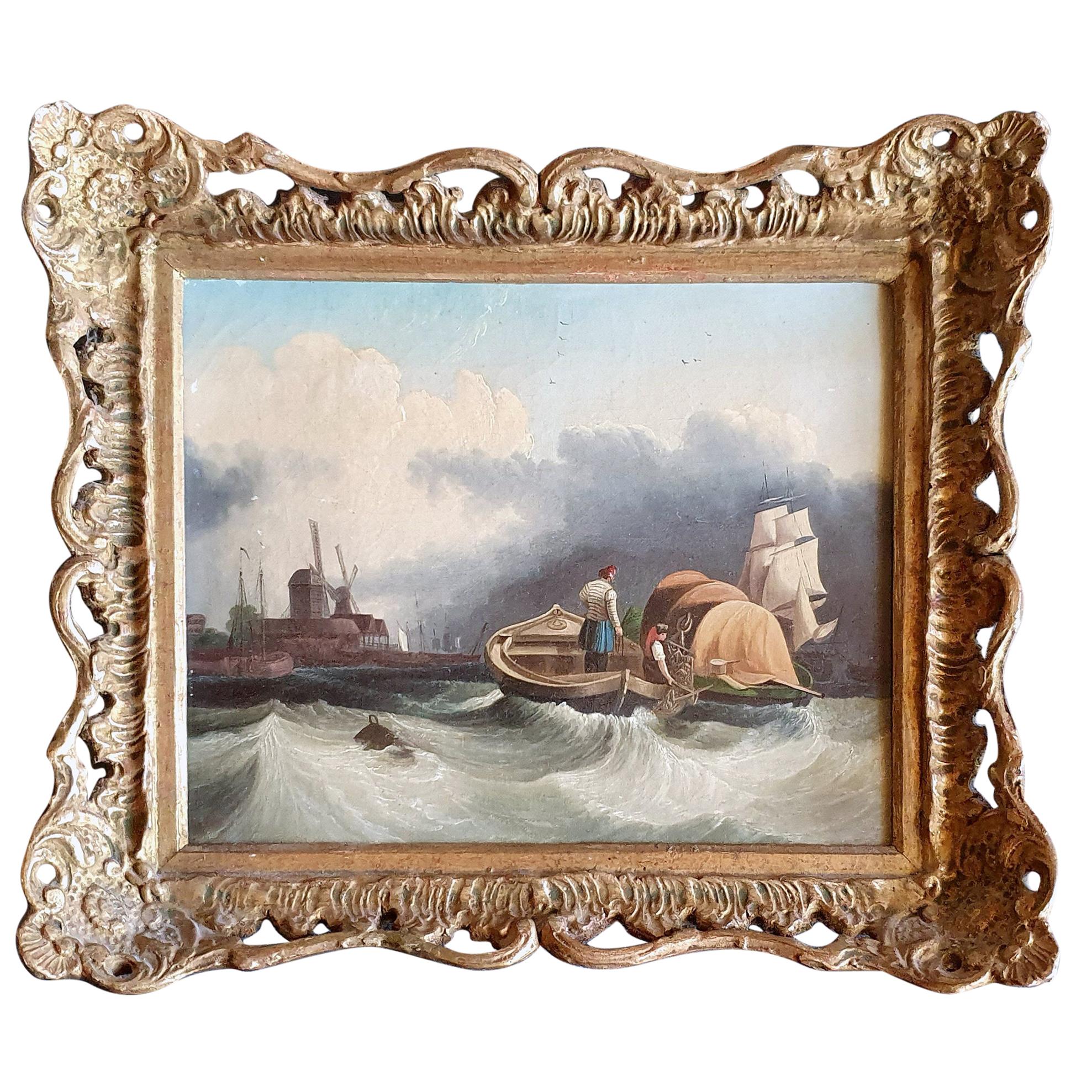Early 19th Century Oil on Canvas Attributed to C M Powell For Sale