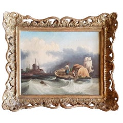 Antique Early 19th Century Oil on Canvas Attributed to C M Powell