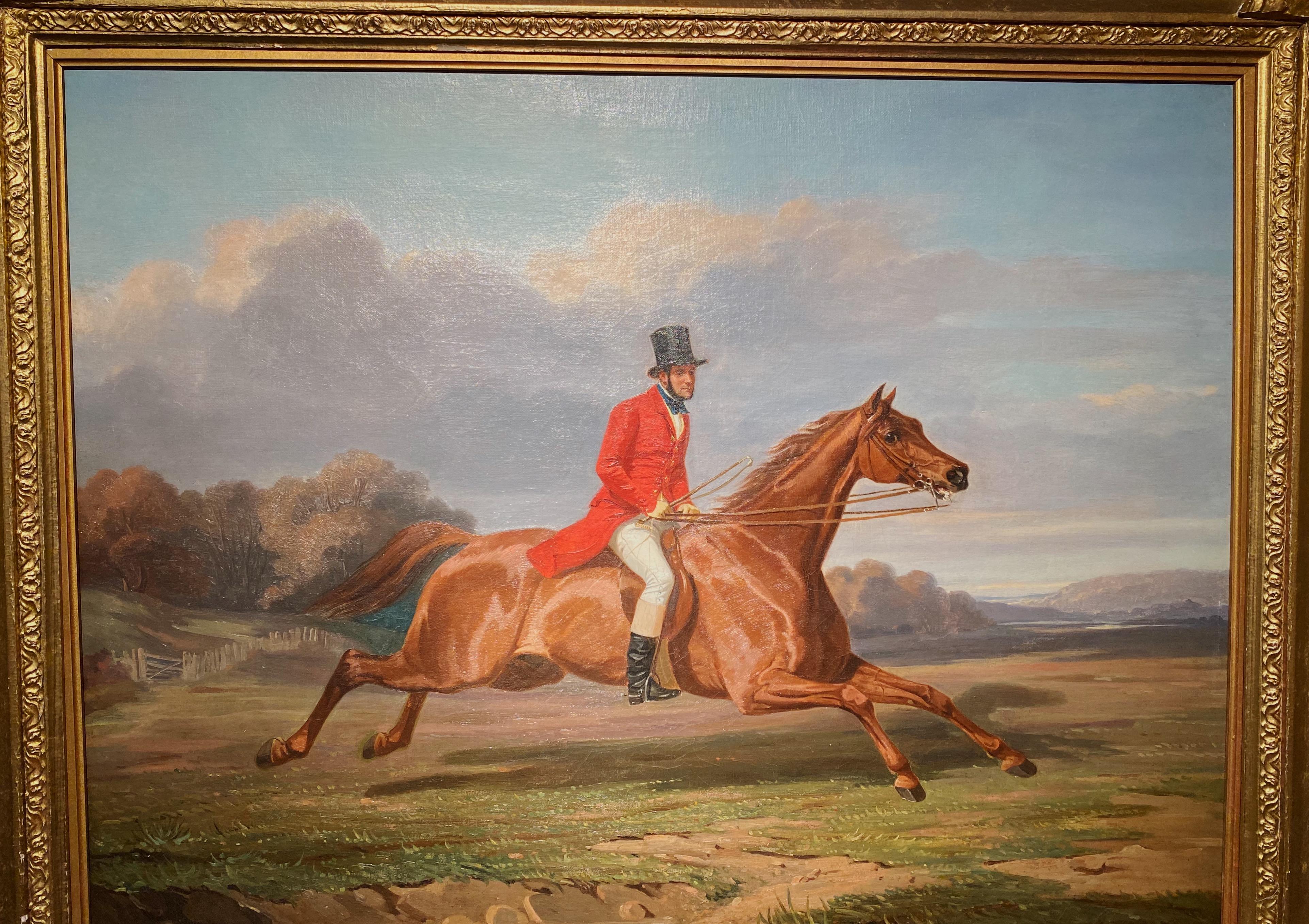 Oiled Early 19th Century Oil on Canvas For Sale