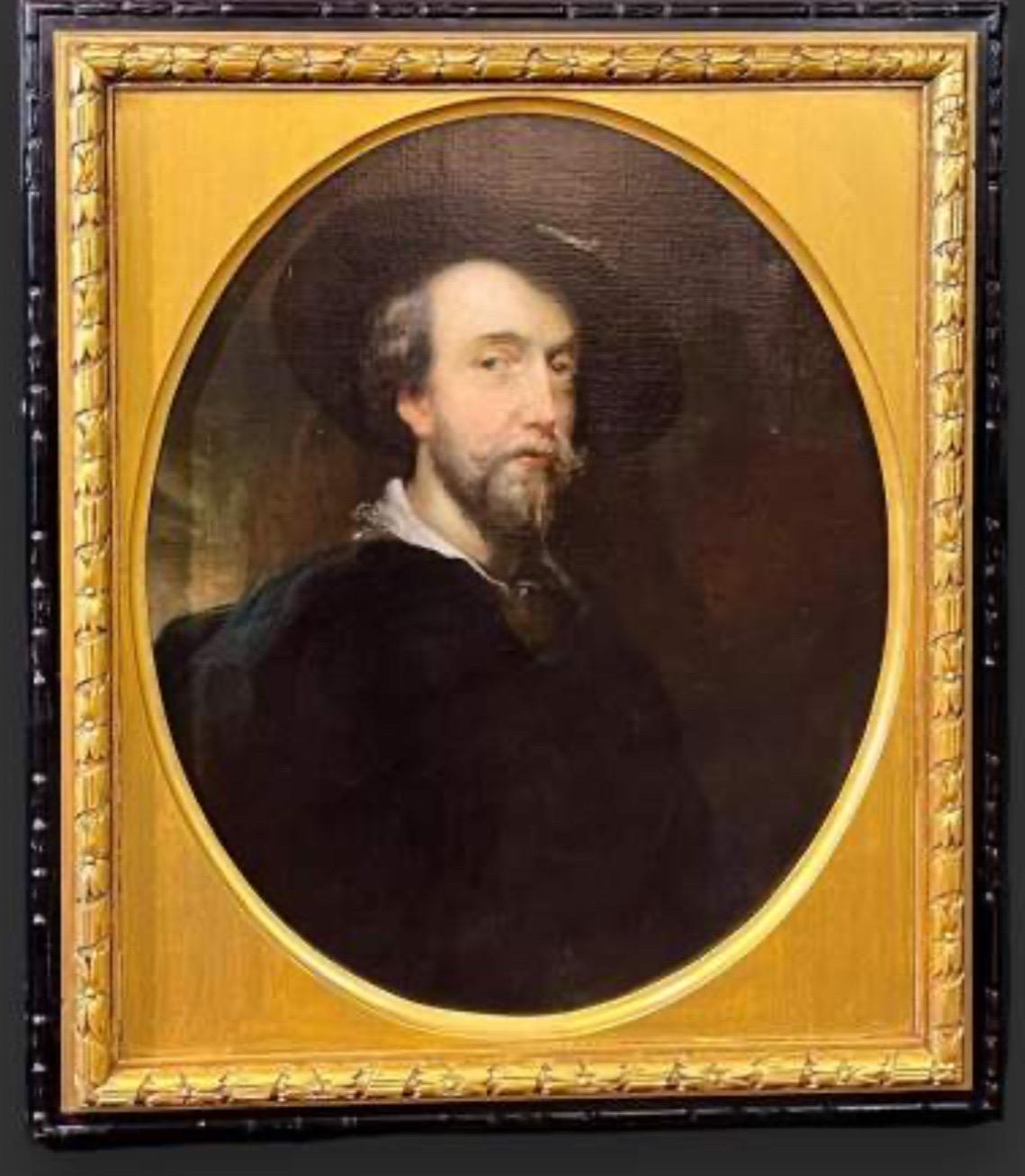 Early 19th Century Oil on Canvas Portrait after Peter Paul Rubens In Excellent Condition For Sale In London, GB