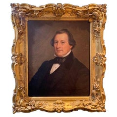 Early 19th Century Oil on Canvas Portrait of a Man Painting in Original Frame