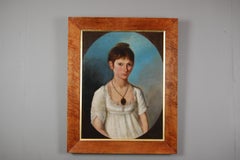 Early 19th Century Oil on Canvas Portrait of Ann Dorr, Barrowby, near Grantham