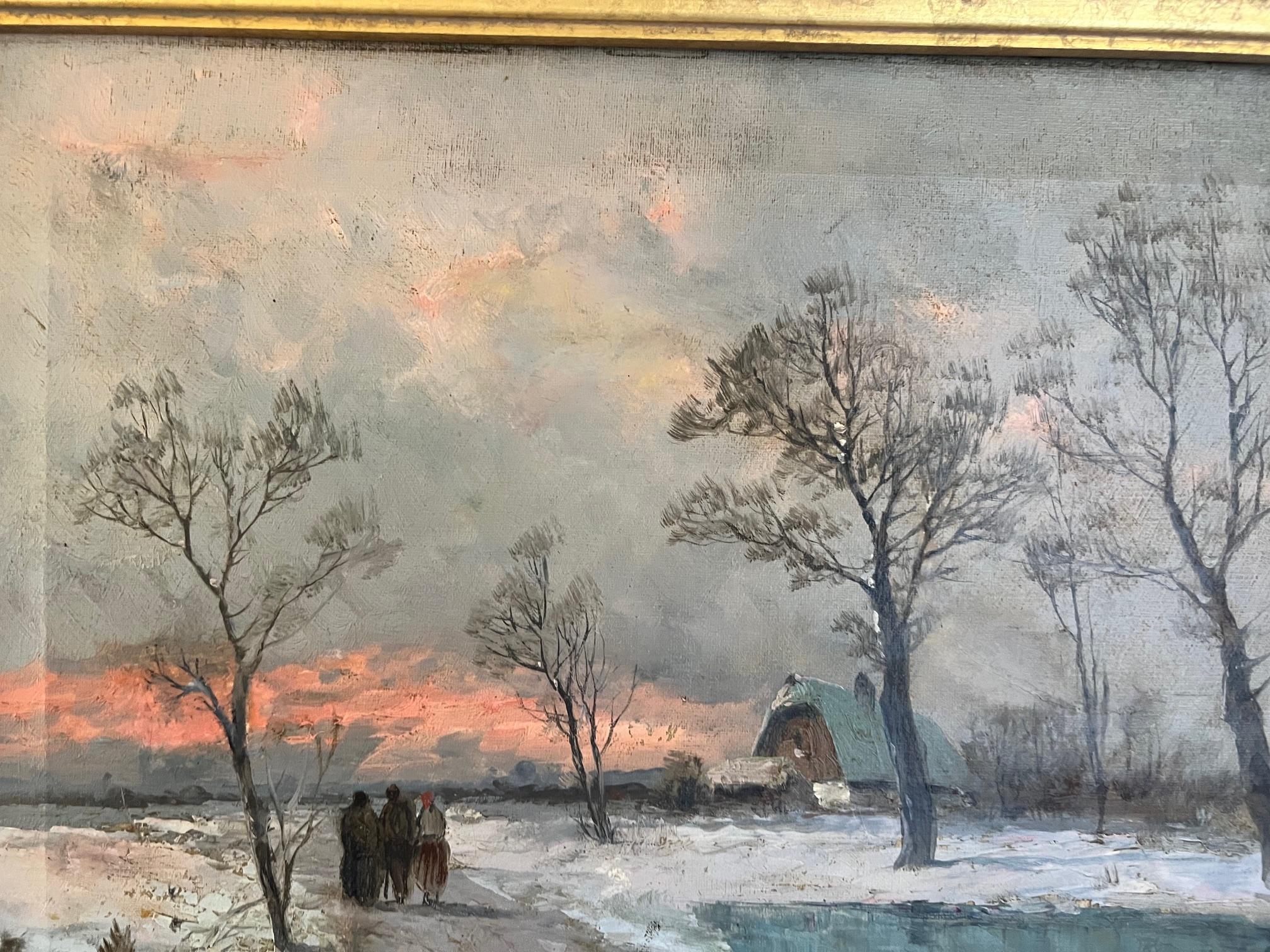 Peint à la main Peinture à l'huile du début du 19e siècle par J. D. A. Bossi, Signé en vente