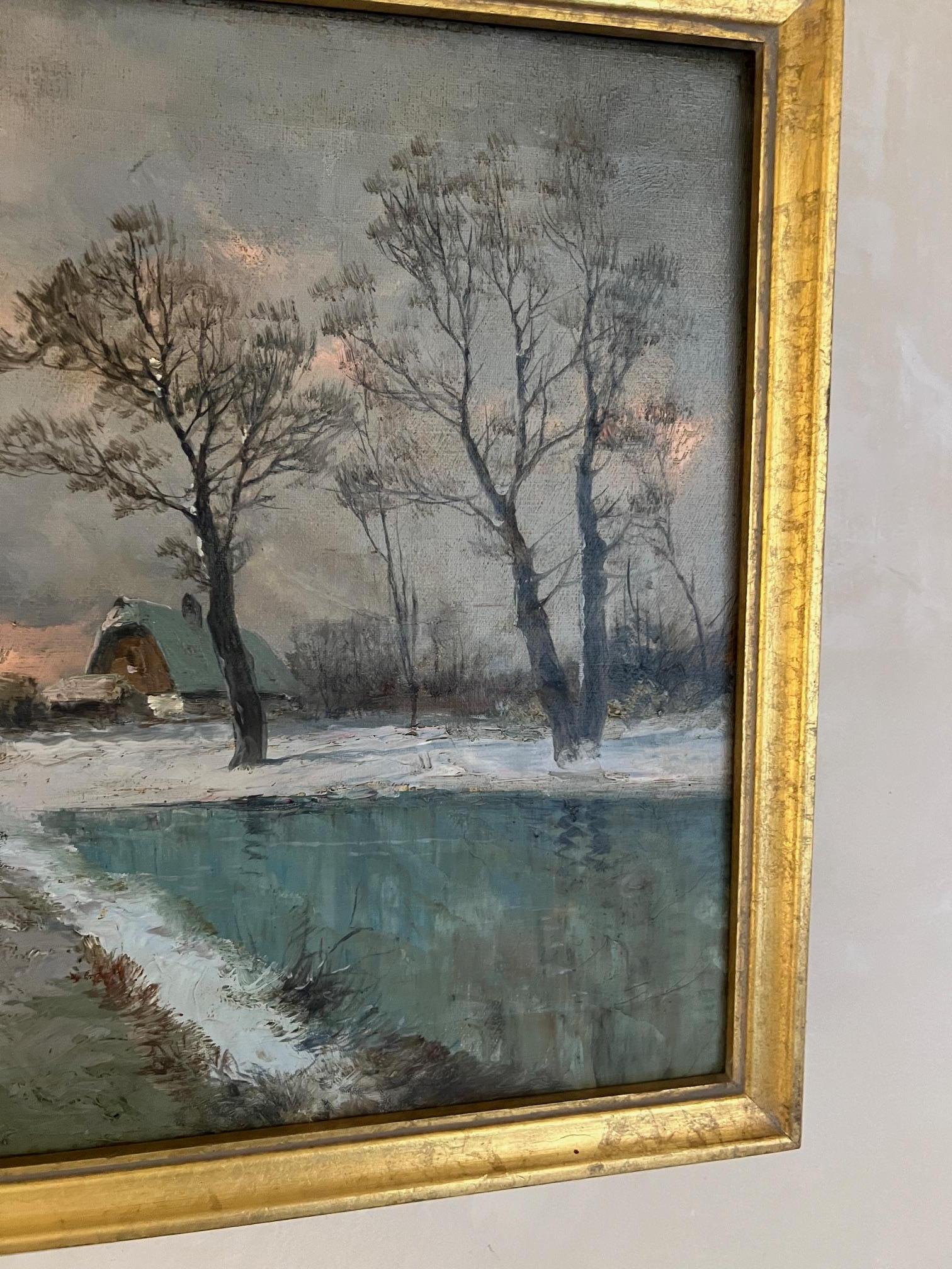 Peinture à l'huile du début du 19e siècle par J. D. A. Bossi, Signé État moyen - En vente à Ross, CA