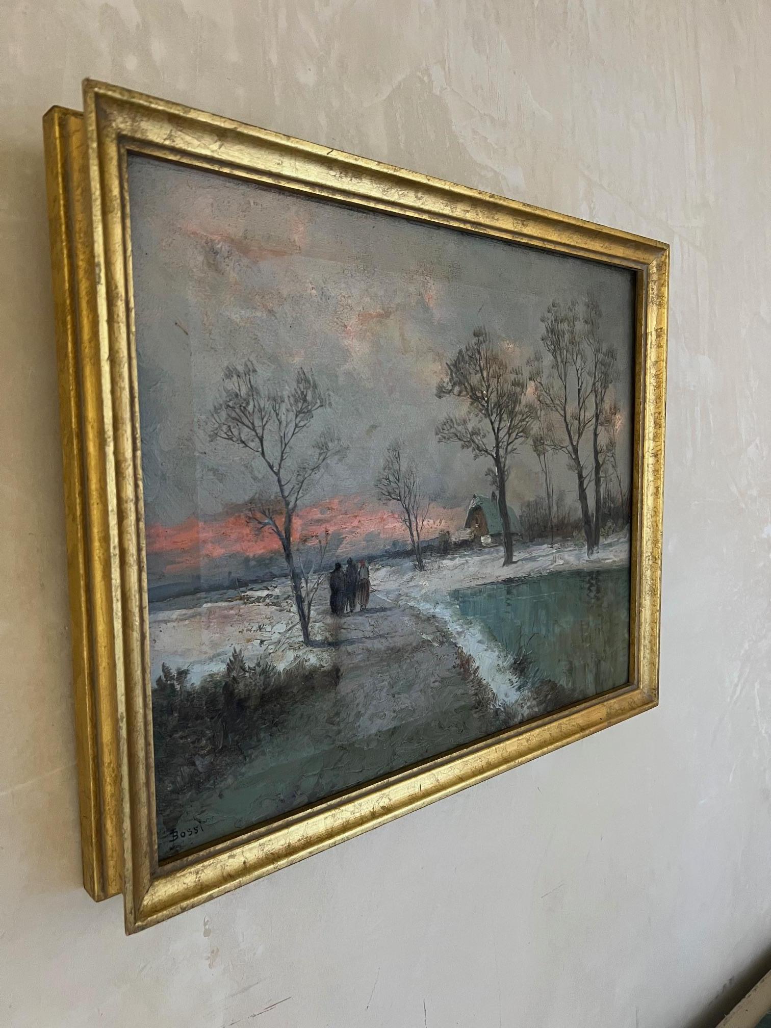 Toile Peinture à l'huile du début du 19e siècle par J. D. A. Bossi, Signé en vente