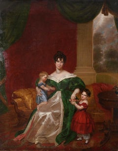 Early 19th Century Oil Painting French Family Portrait