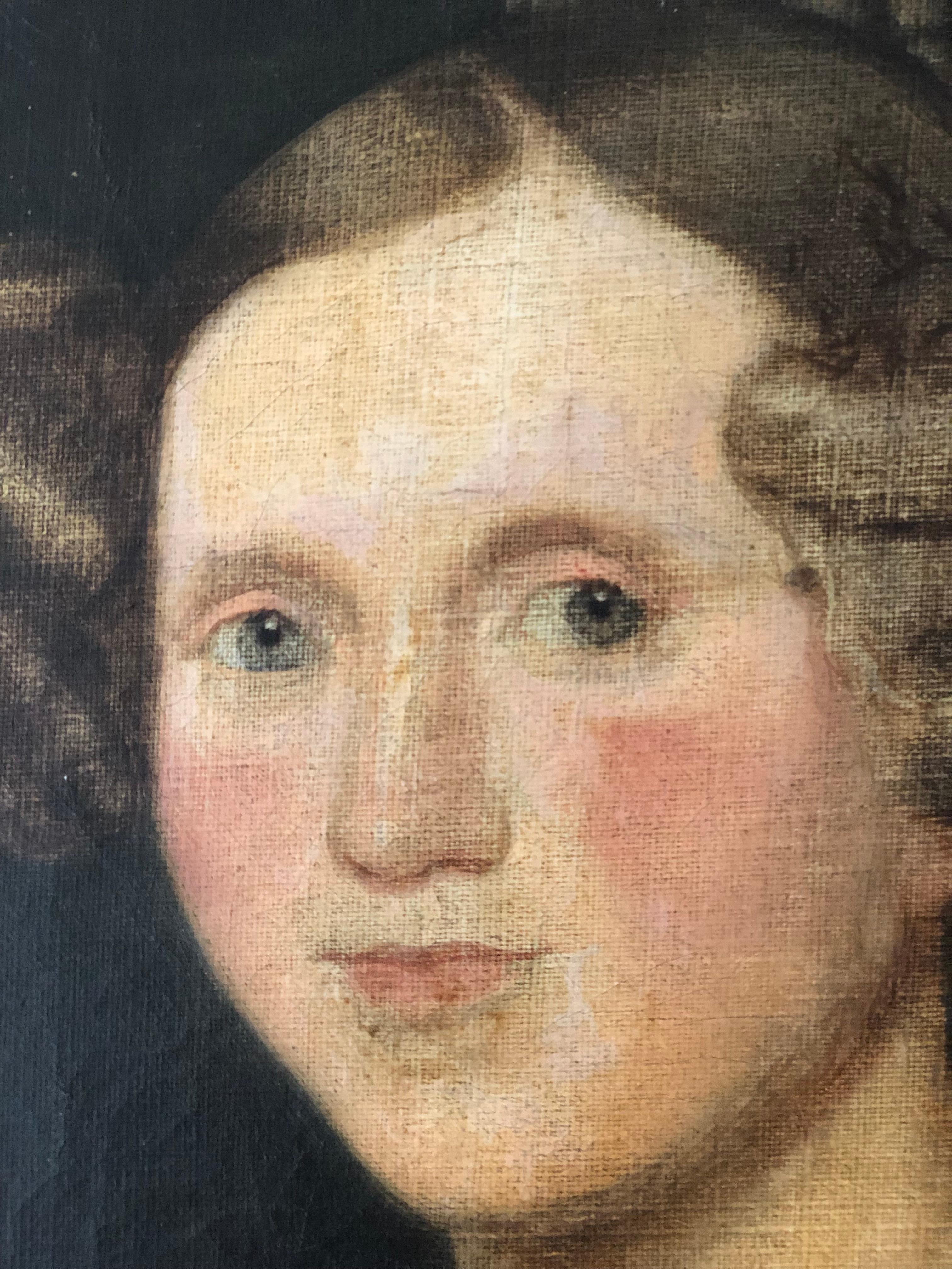 Early 19th century Oil Painting of Danish Noblewoman In Good Condition For Sale In Bjuråker, SE