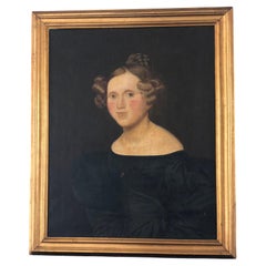 Vintage Early 19th century Oil Painting of Danish Noblewoman