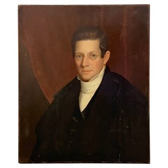 Early 19th Century Oil Portrait of a Bespectacled New England Gentleman