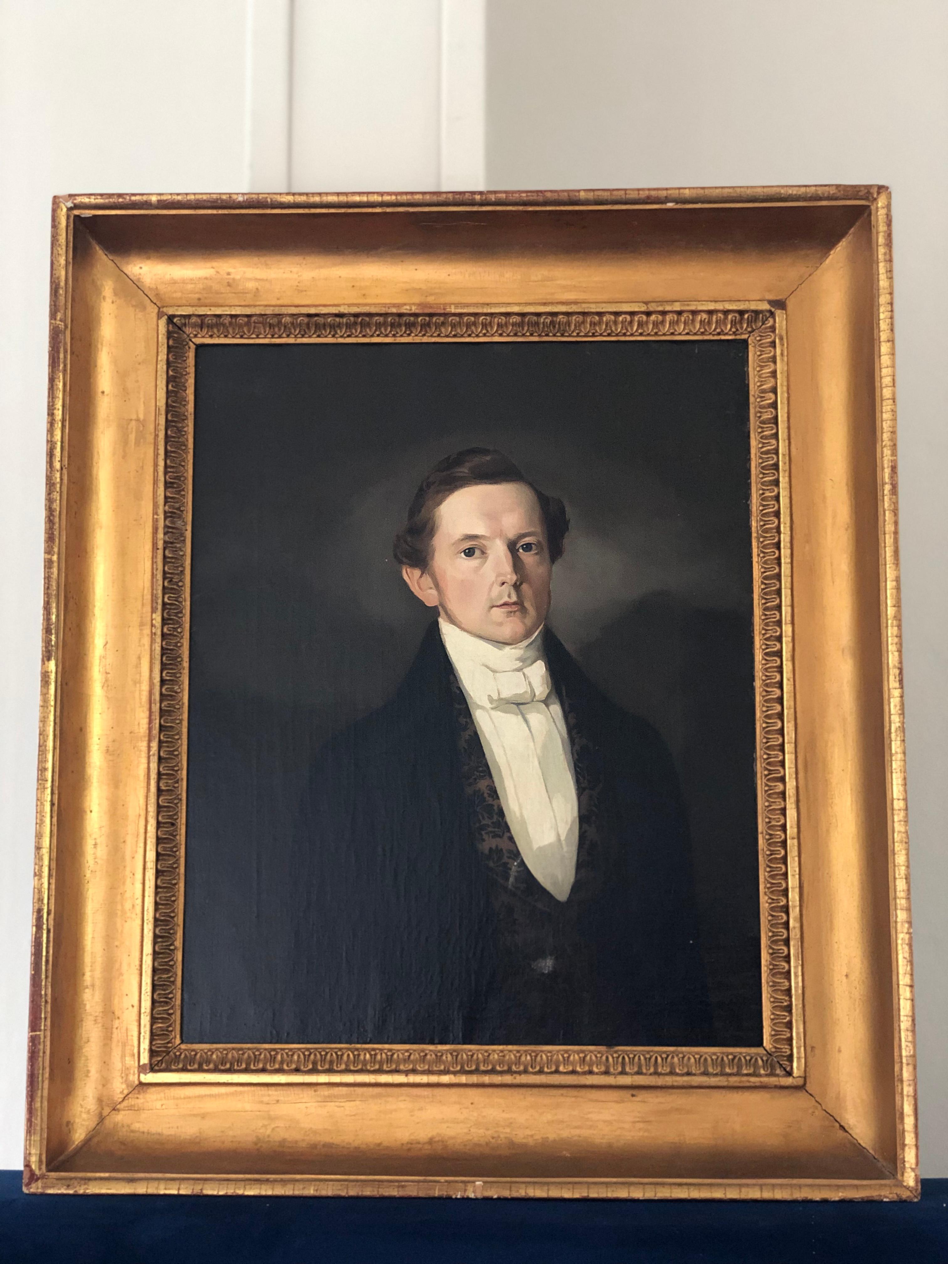 Add more elegance to your interior with this distinguished Swedish portrait of Carl Robert Fahlman painted in early 19th century. The painting captures Carl Robert’s confident and poised demeanor, detailing his attire and features. Framed in its