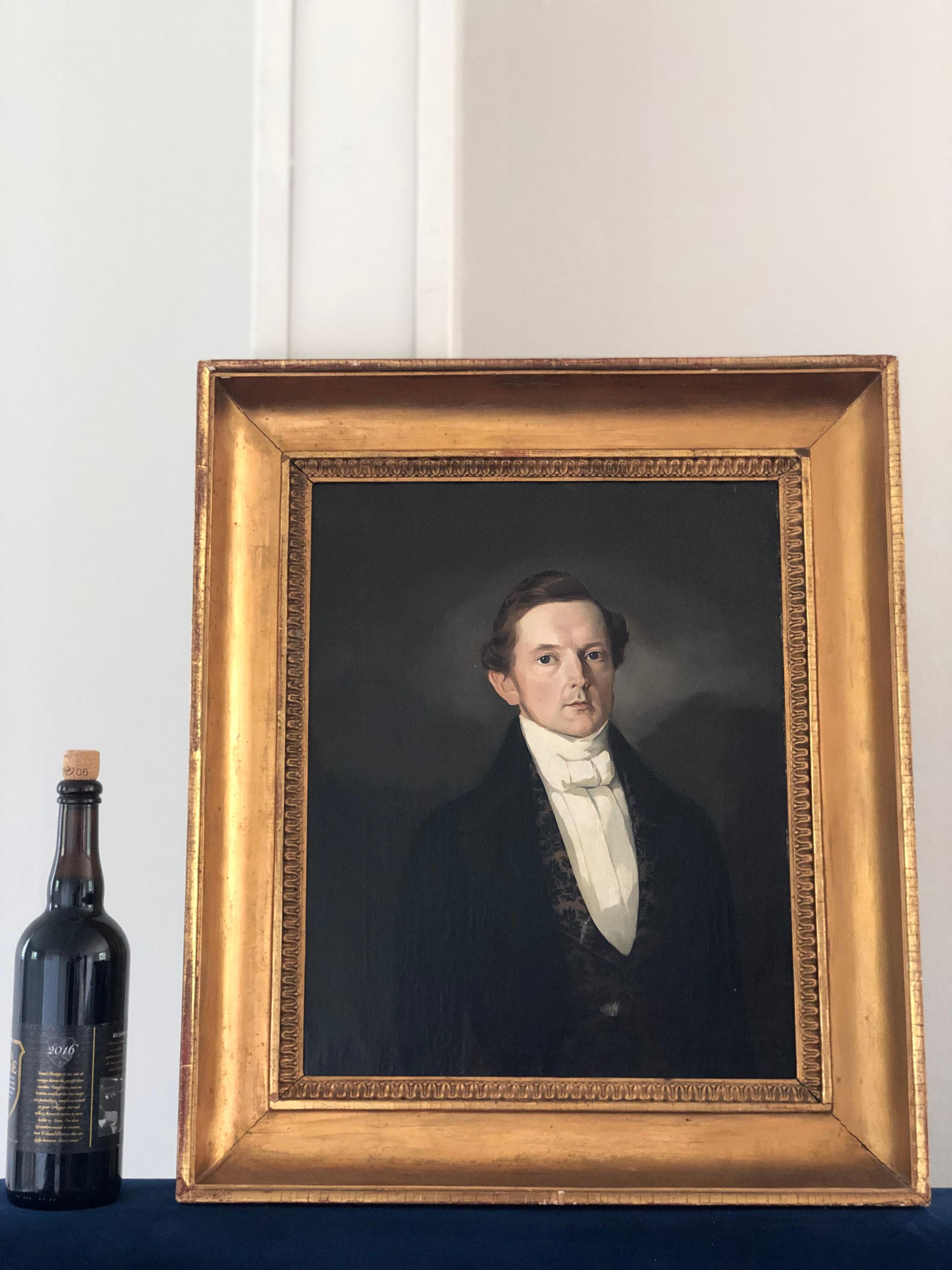 Swedish Early 19th century Oil Portrait Painting of a Gentleman Carl Robert Fahlman
