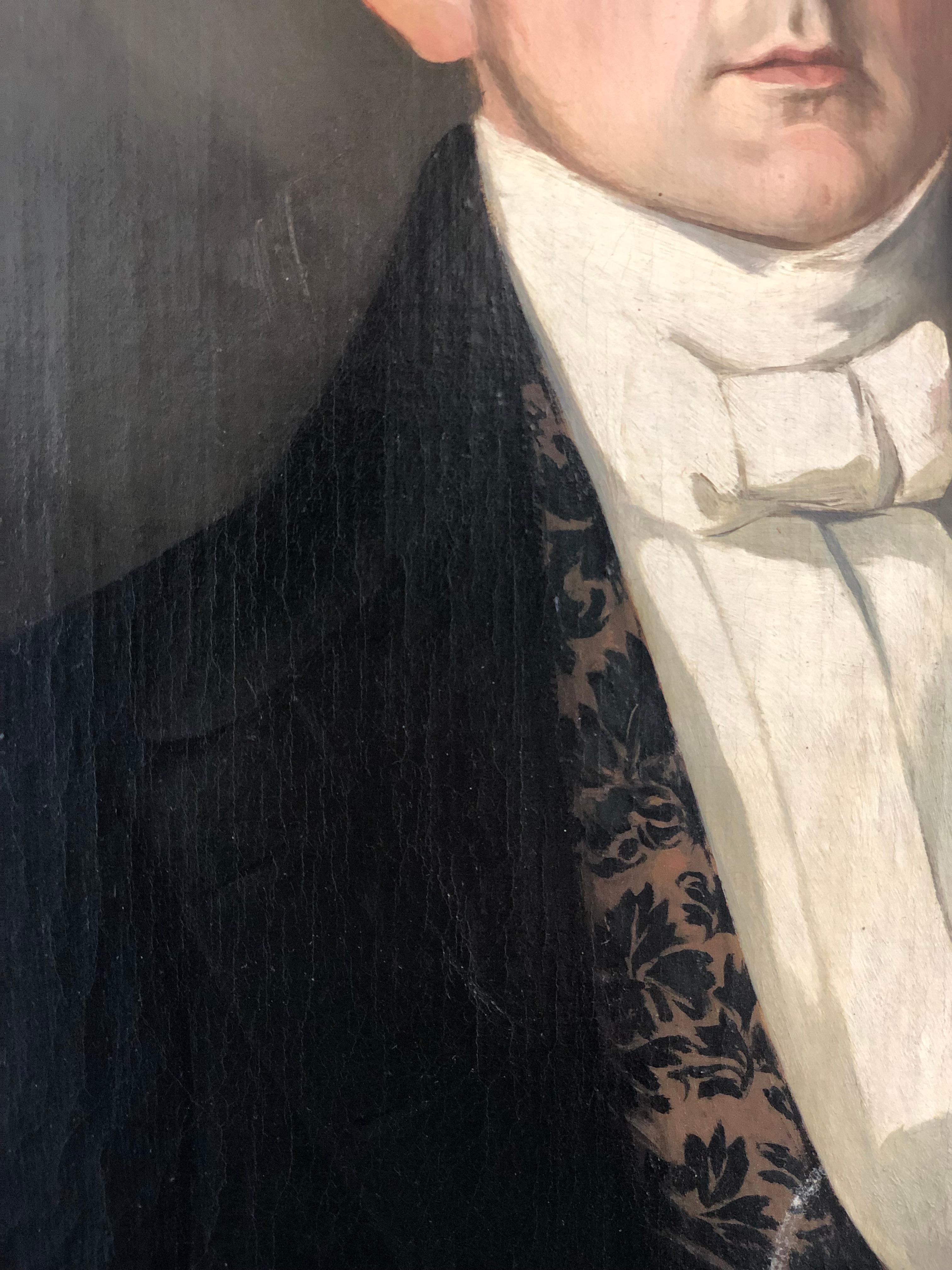 Hand-Painted Early 19th century Oil Portrait Painting of a Gentleman Carl Robert Fahlman