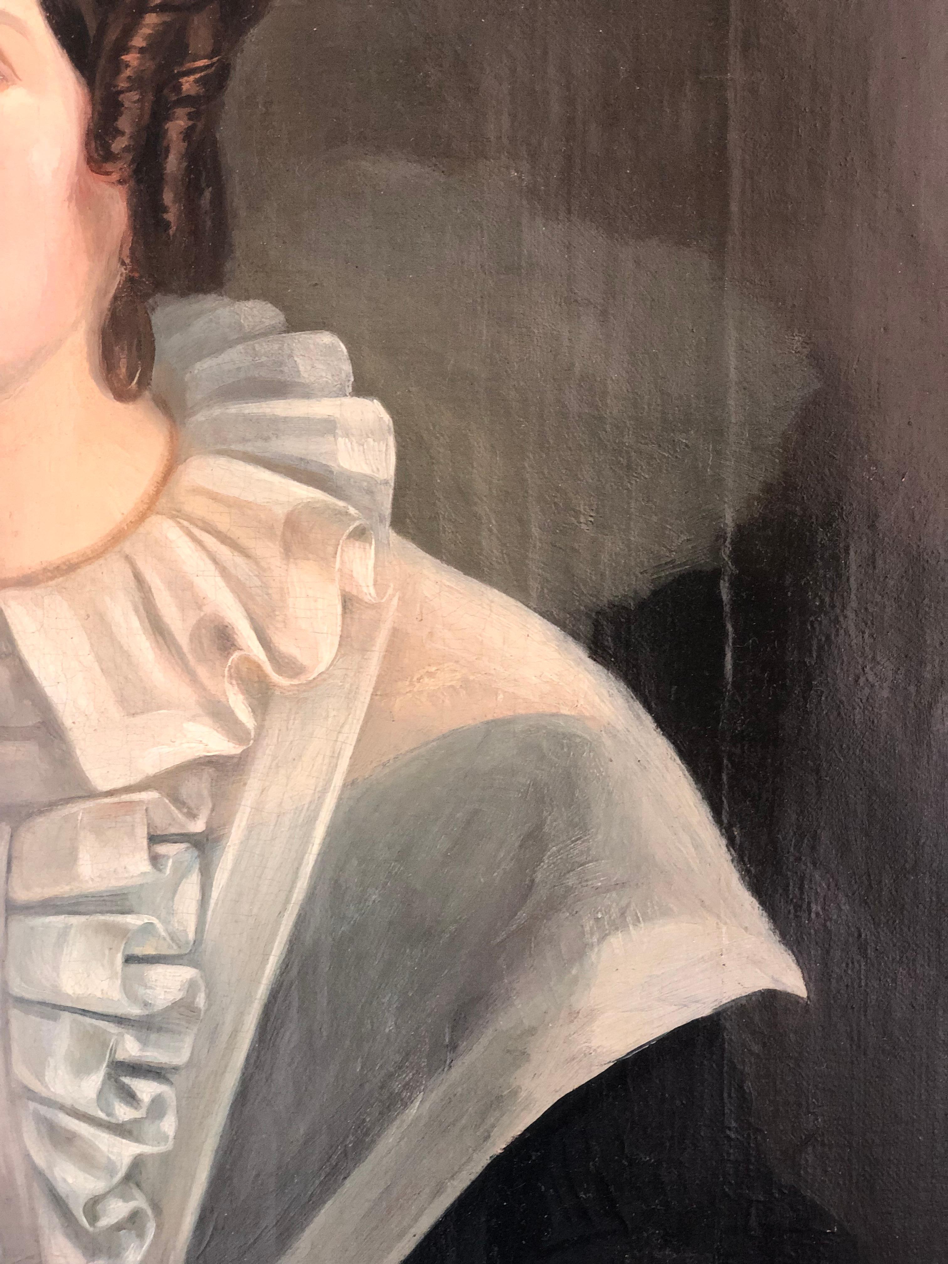 Early 19th Century Oil Portrait Painting of a Swedish Lady Christina Fahlman 5
