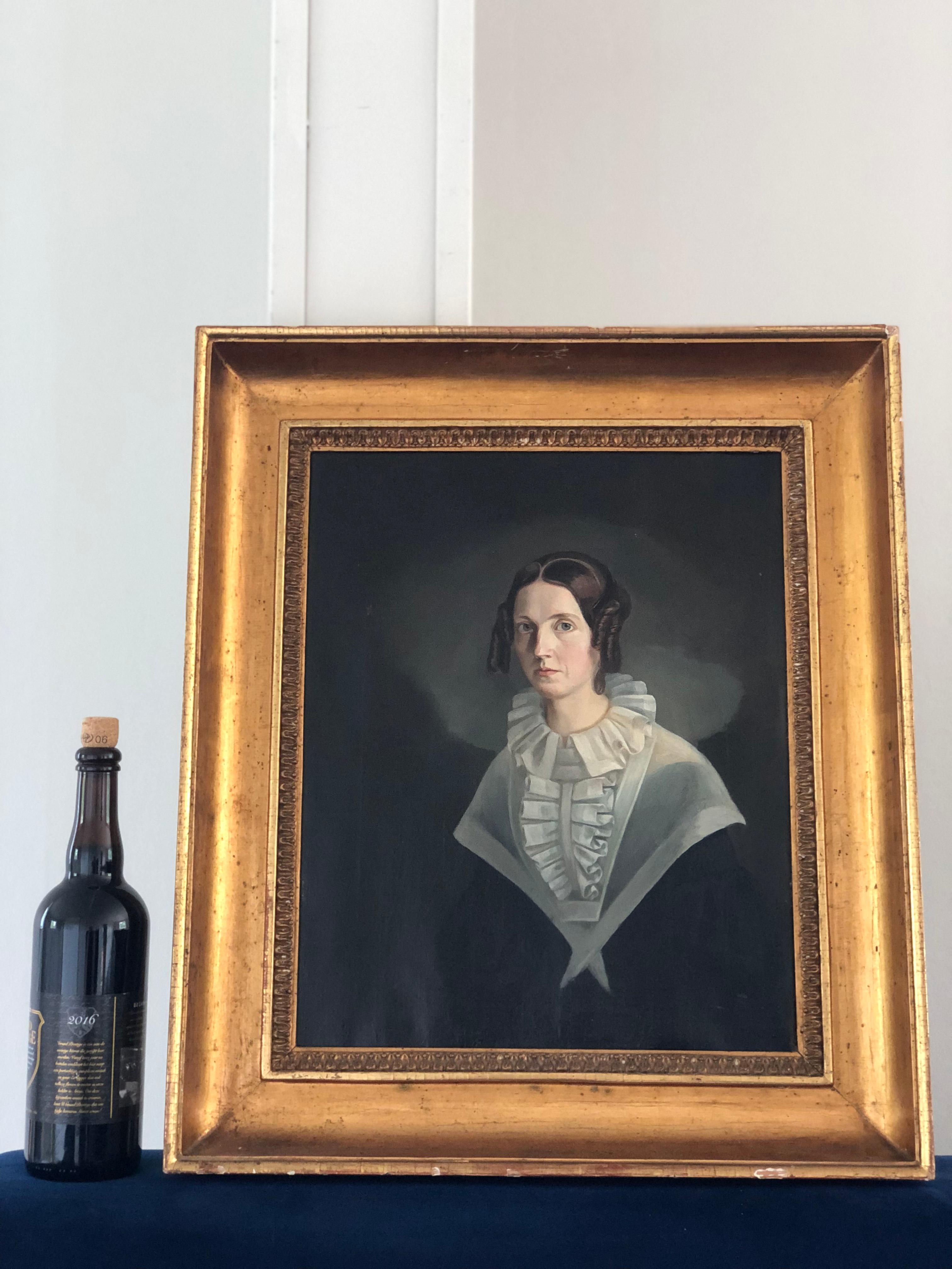 Early 19th Century Oil Portrait Painting of a Swedish Lady Christina Fahlman 1