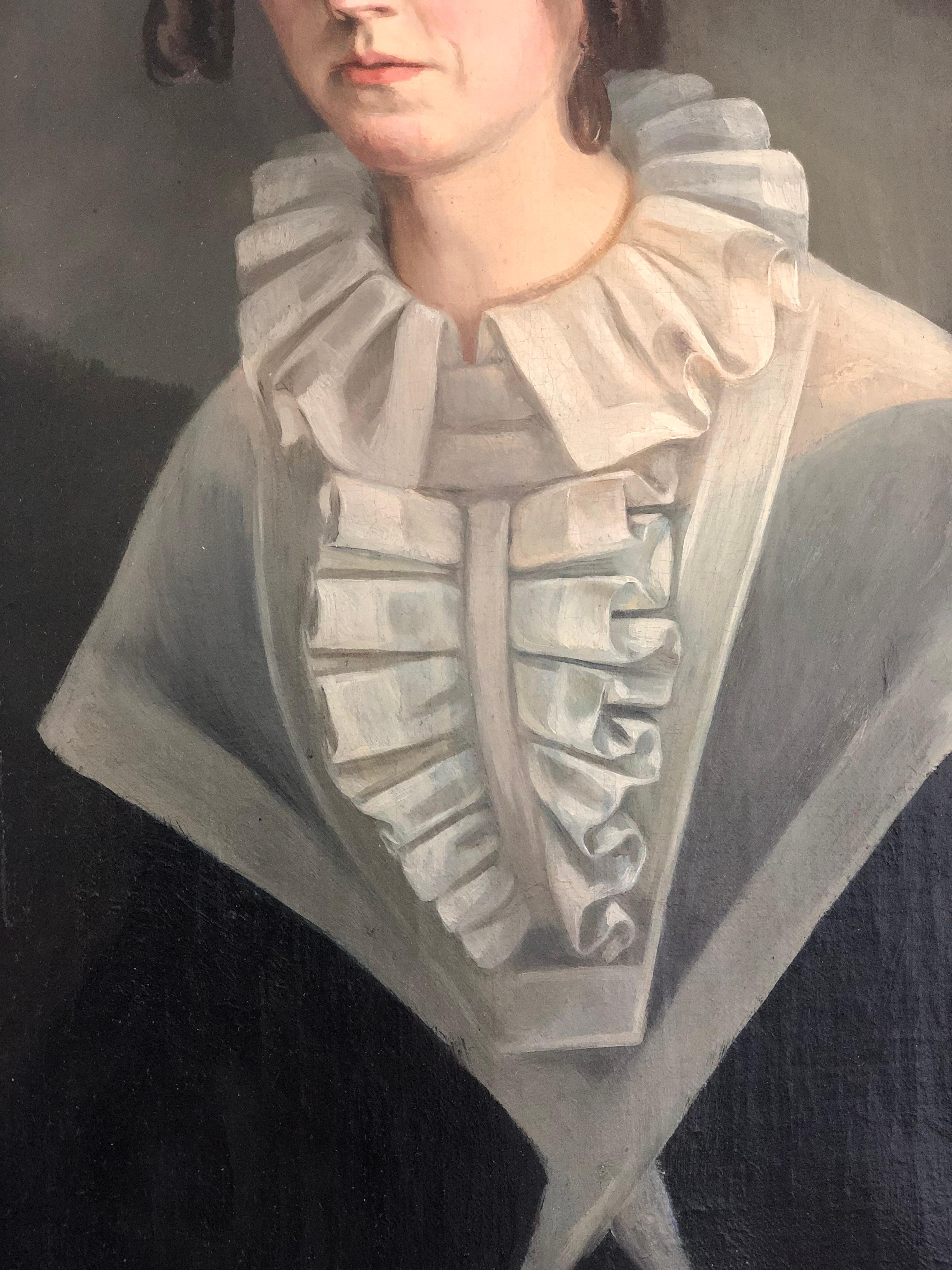 Early 19th Century Oil Portrait Painting of a Swedish Lady Christina Fahlman 2