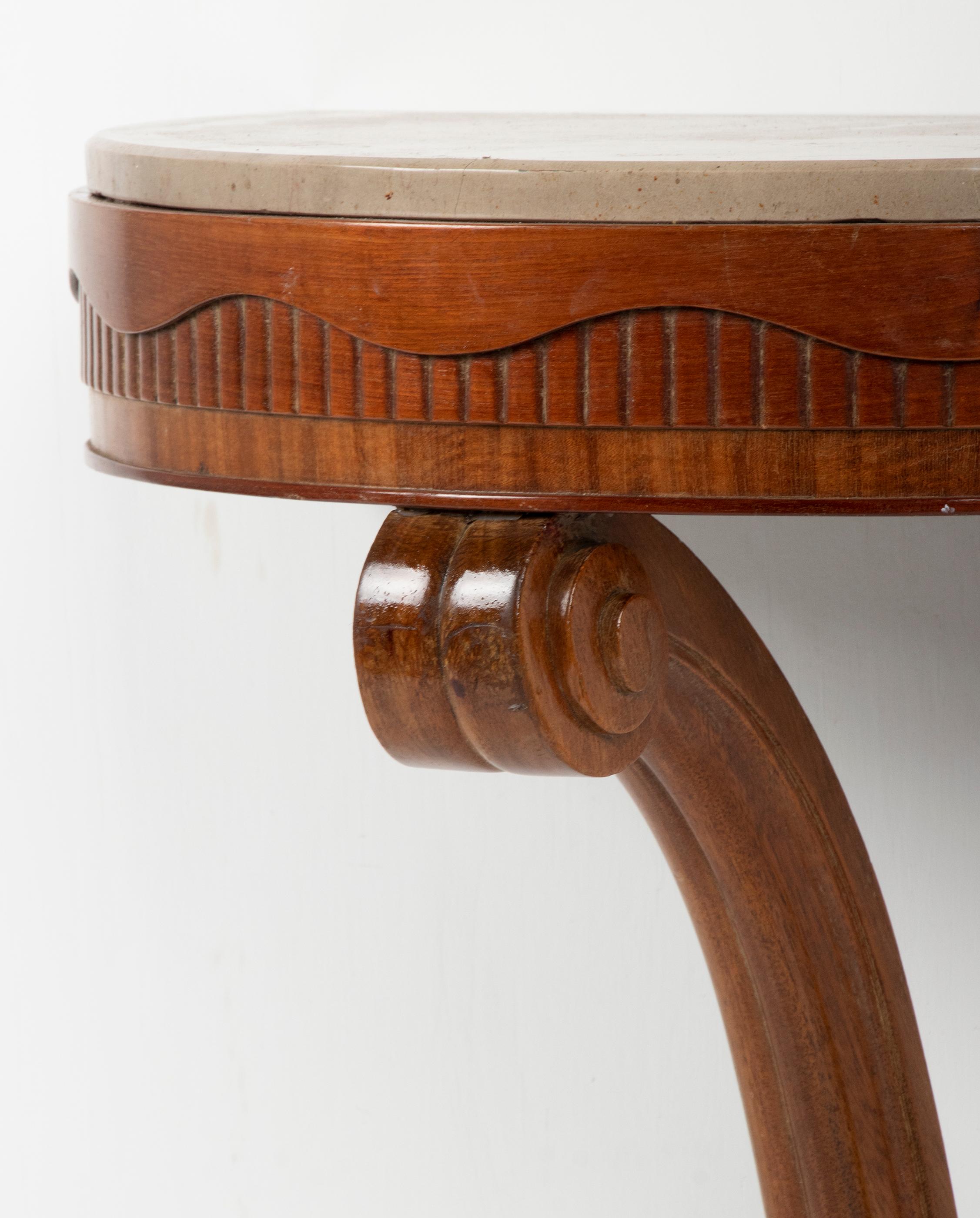 Early 19th Century One-Leg Beech Console Side Table Art Deco 10