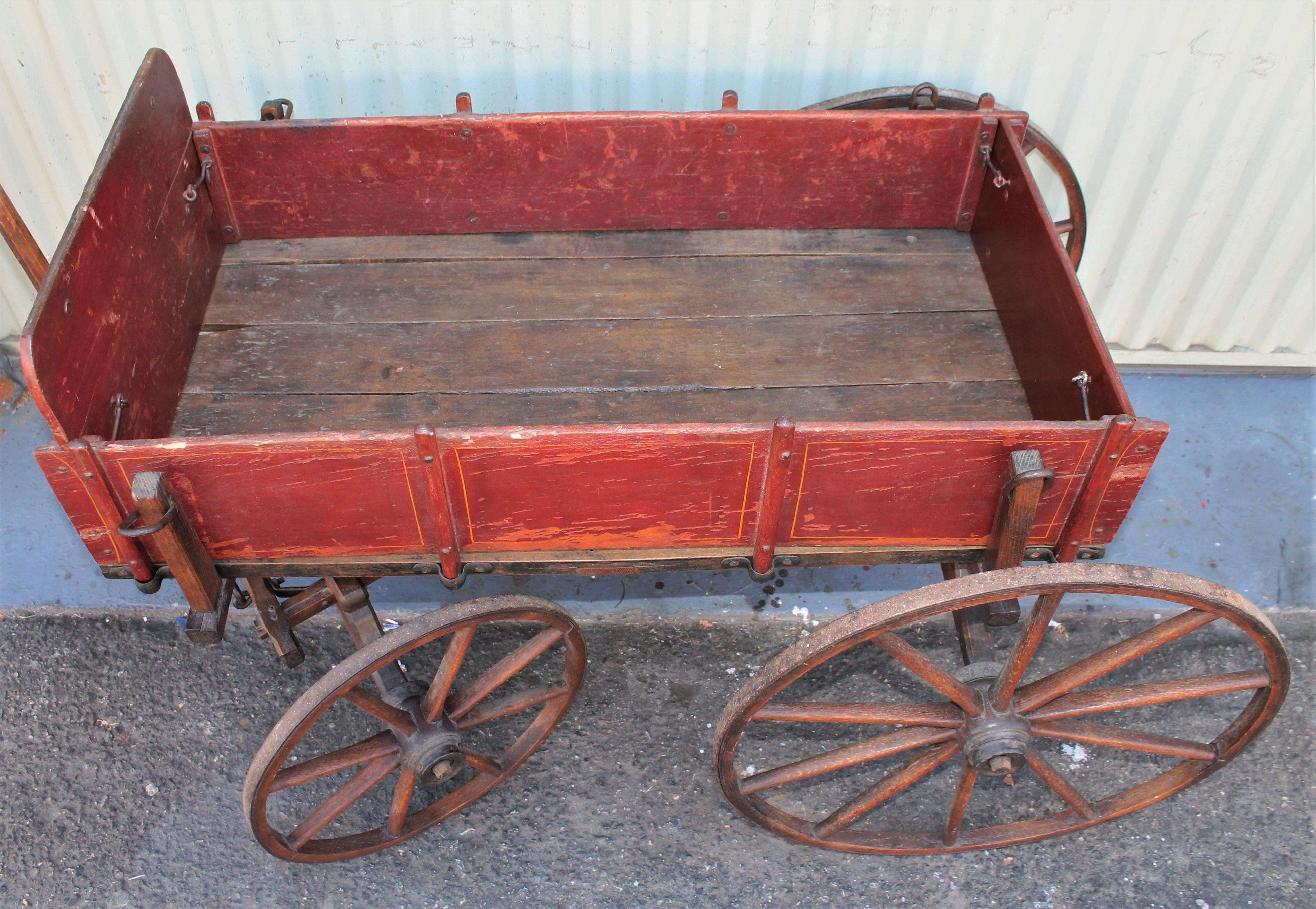 Iron Early 19th Century Original Painted Wagon