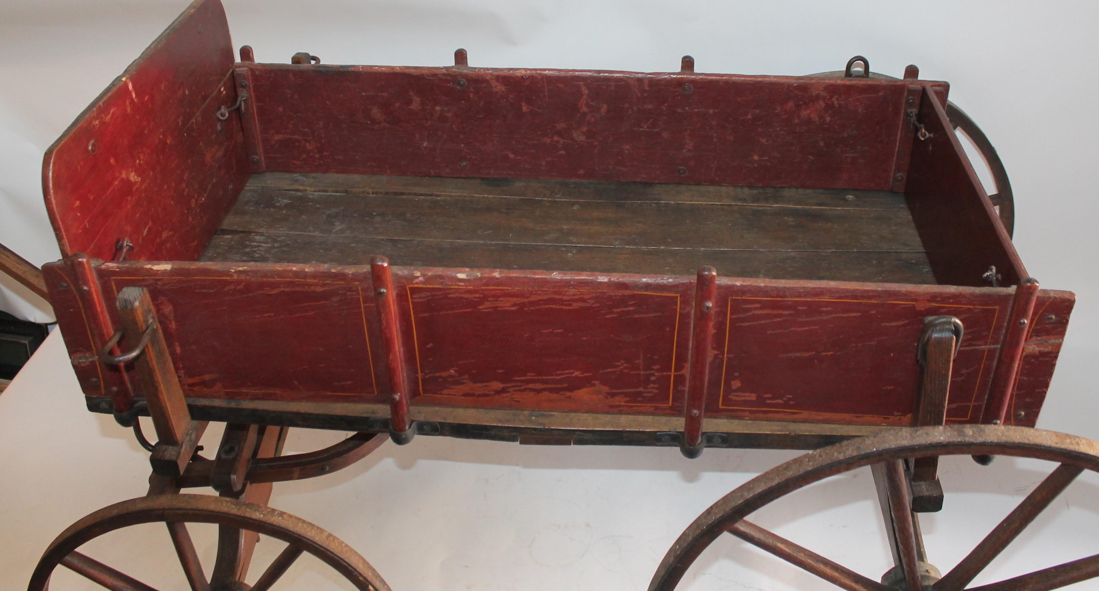 Early 19th Century Original Painted Wagon 6