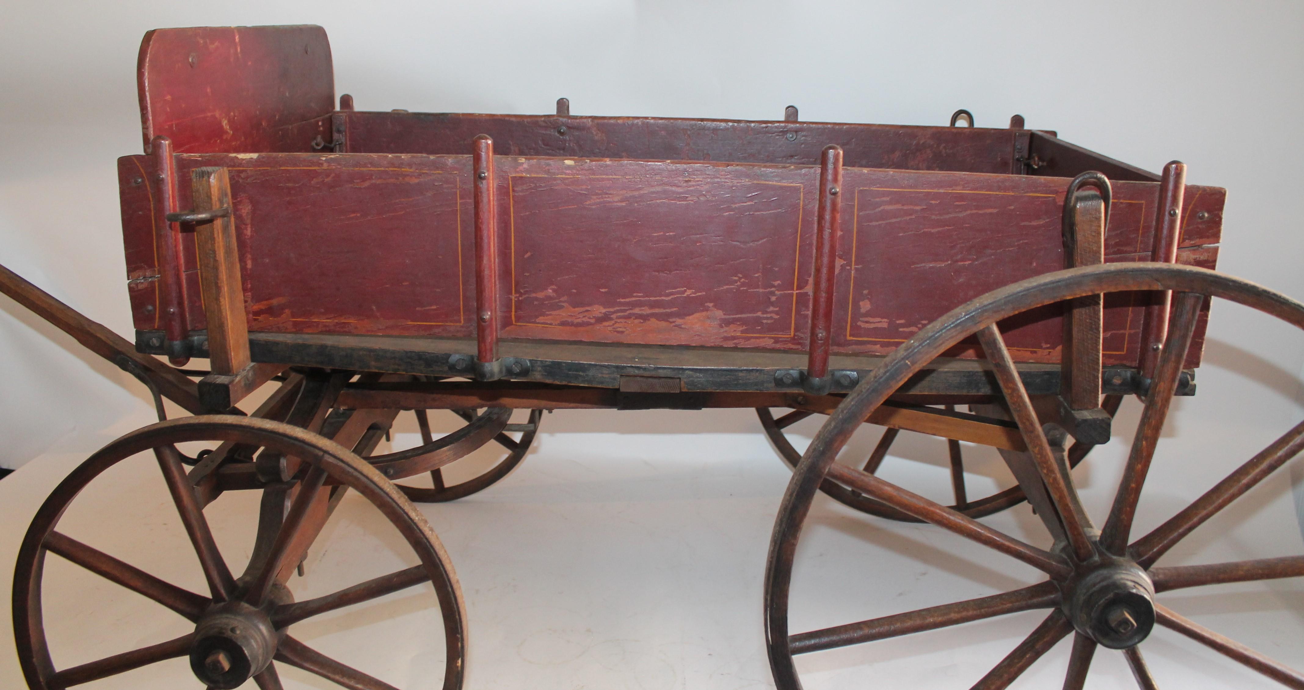 Early 19th Century Original Painted Wagon 8