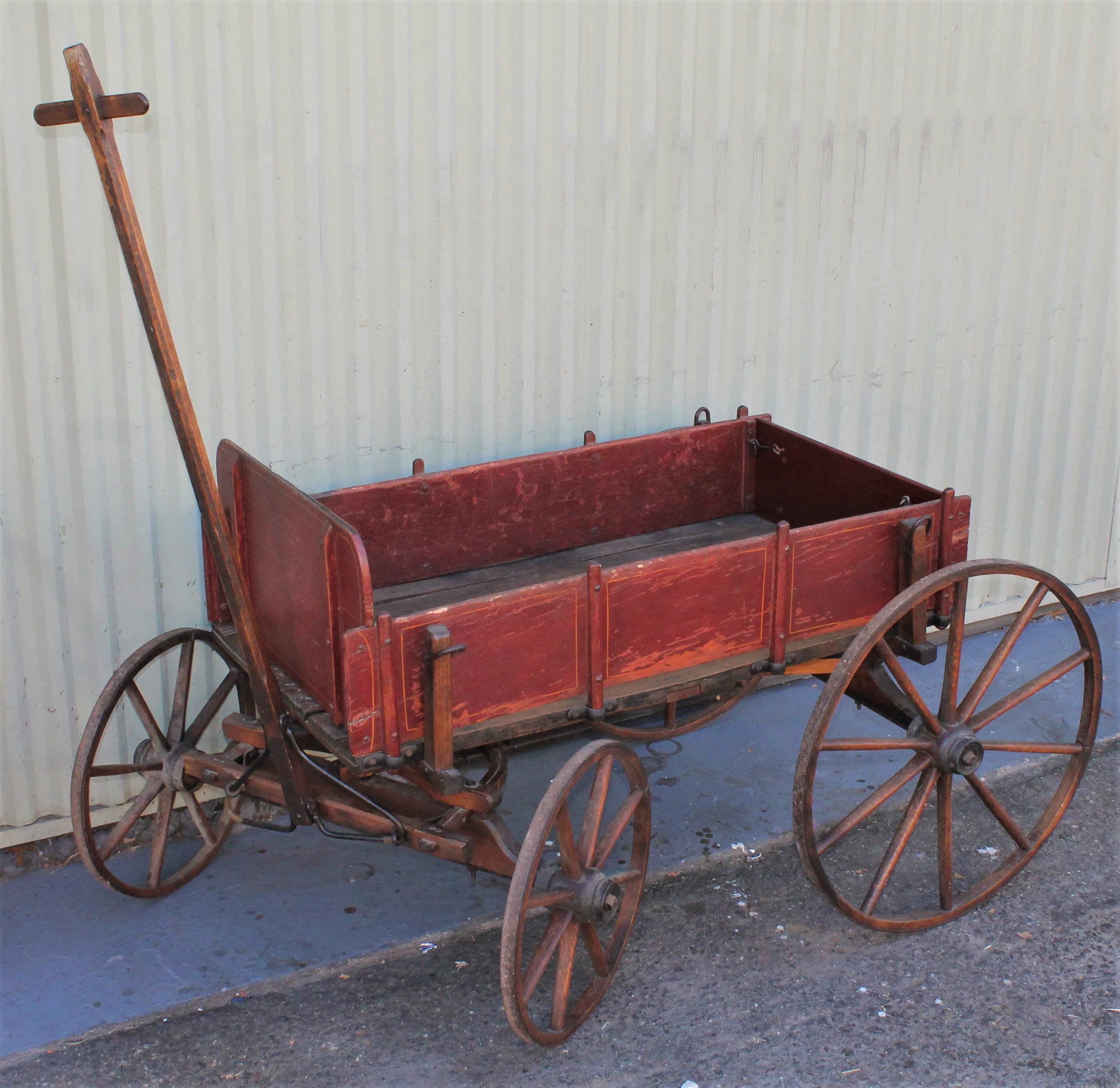 Hand-Painted Early 19th Century Original Painted Wagon