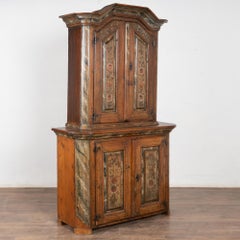 Early 19th Century Original Painted Pine Swedish Cabinet Cupboard