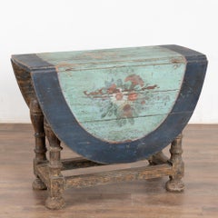 Early 19th Century Original Painted Swedish Drop Leaf Gate Leg Table