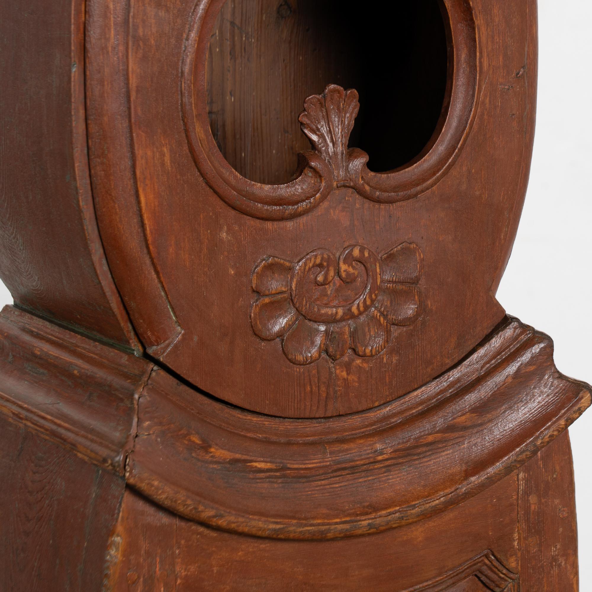 Early 19th Century Original Painted Swedish Mora Grandfather Clock For Sale 2