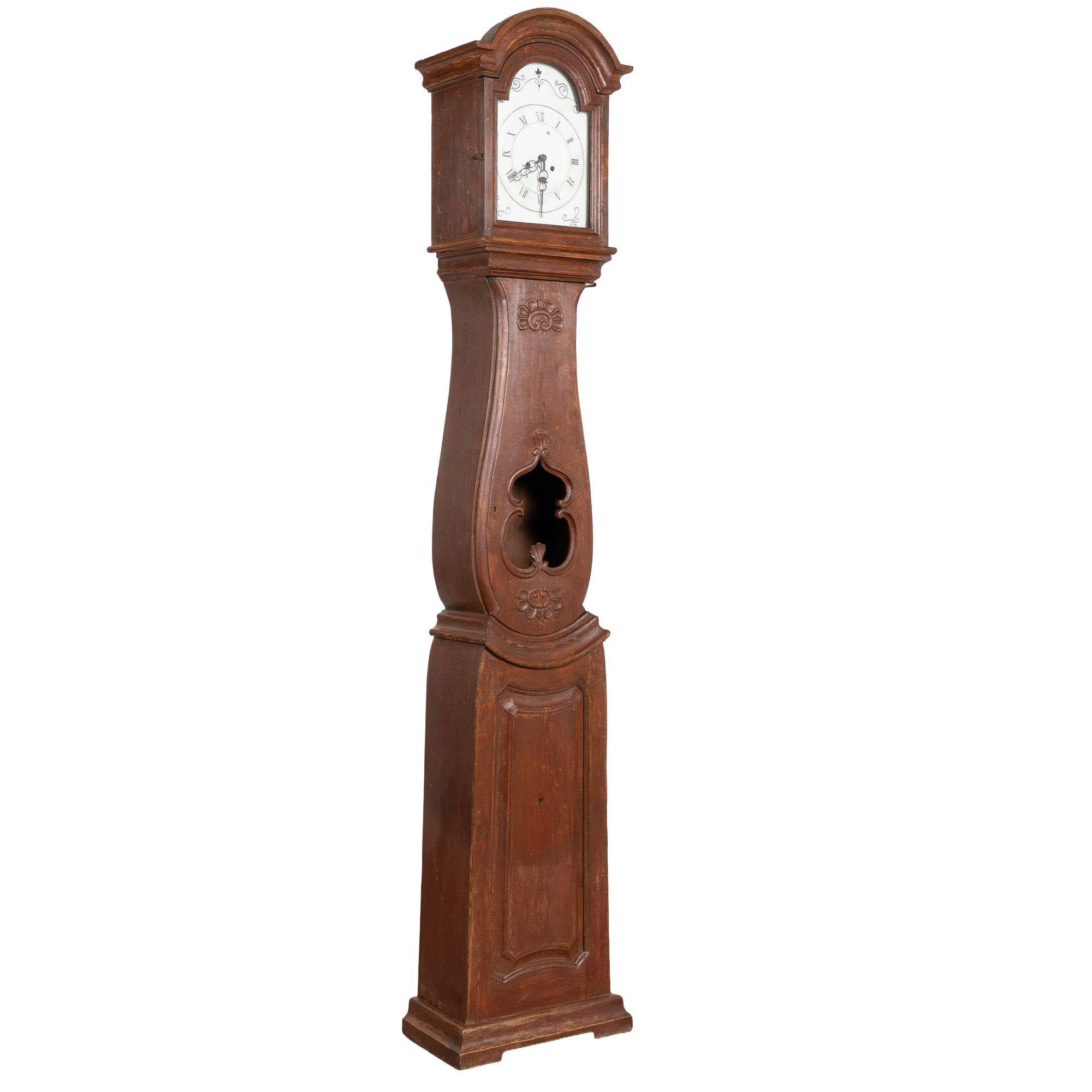 Early 19th Century Original Painted Swedish Mora Grandfather Clock