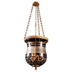 Early 19th Century Ormolu and Glass Hanging Lantern or Chandelier