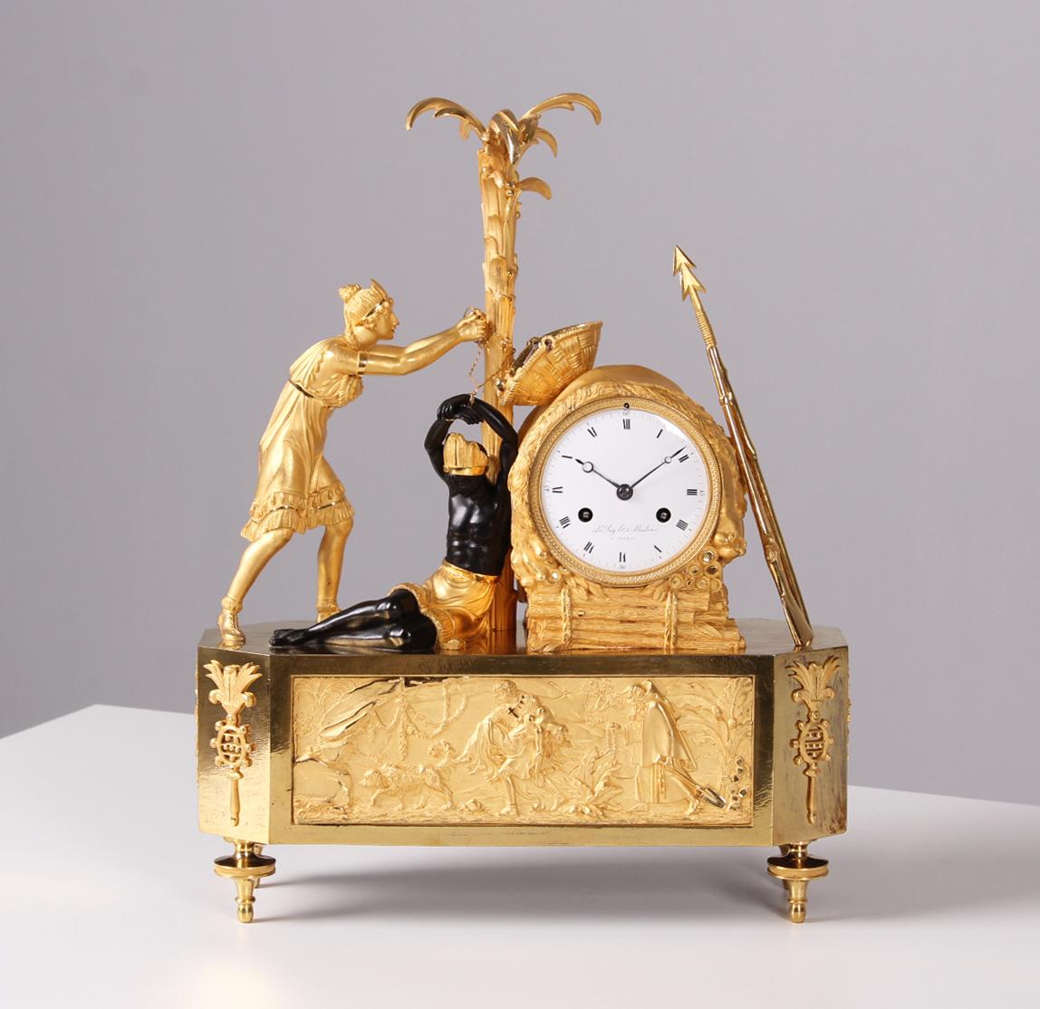 Early 19th Century Ormolu Mantel Clock, Atala freeing Chactas, Paris, circa 1810 For Sale 3