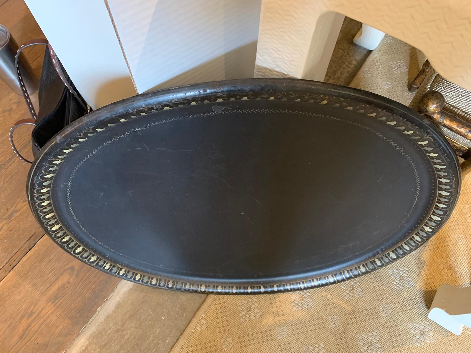 Early 19th Century Oval Black Tole Tray 6