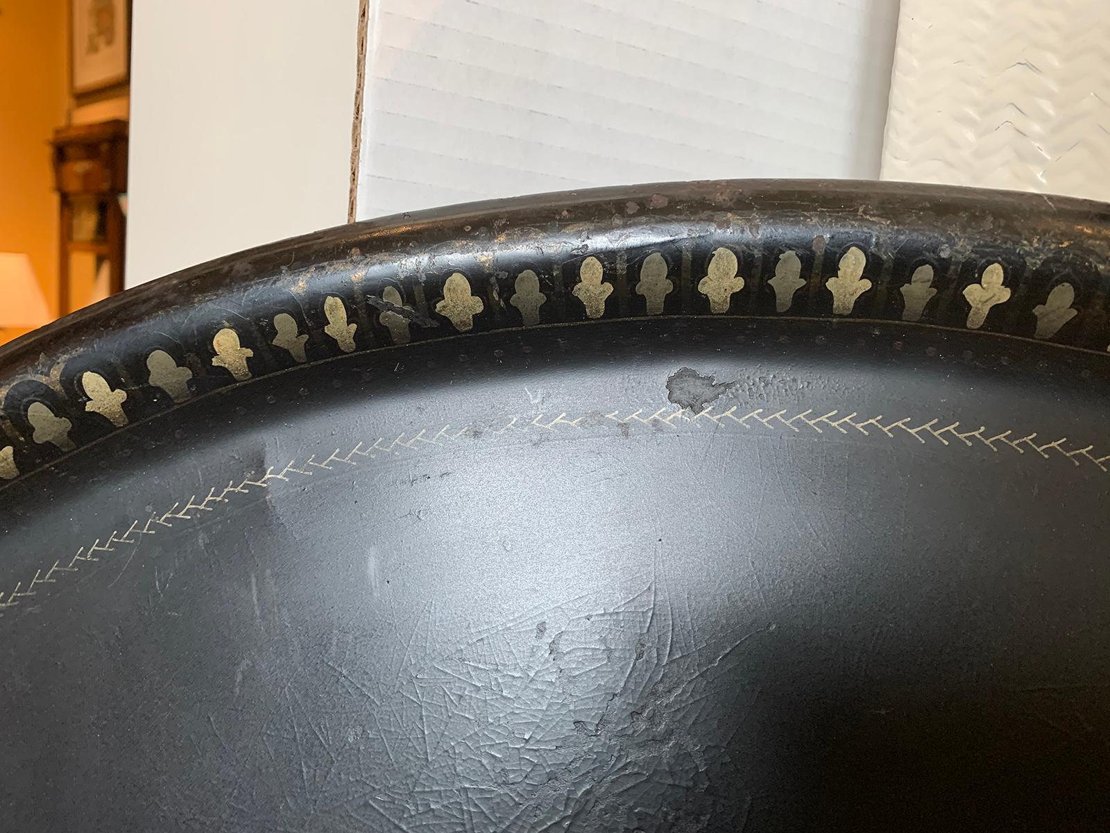 Early 19th Century Oval Black Tole Tray 2