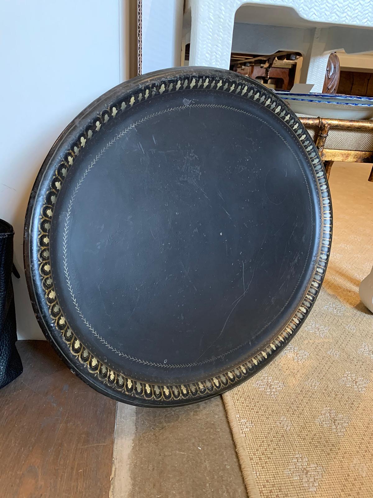 Early 19th Century Oval Black Tole Tray 3