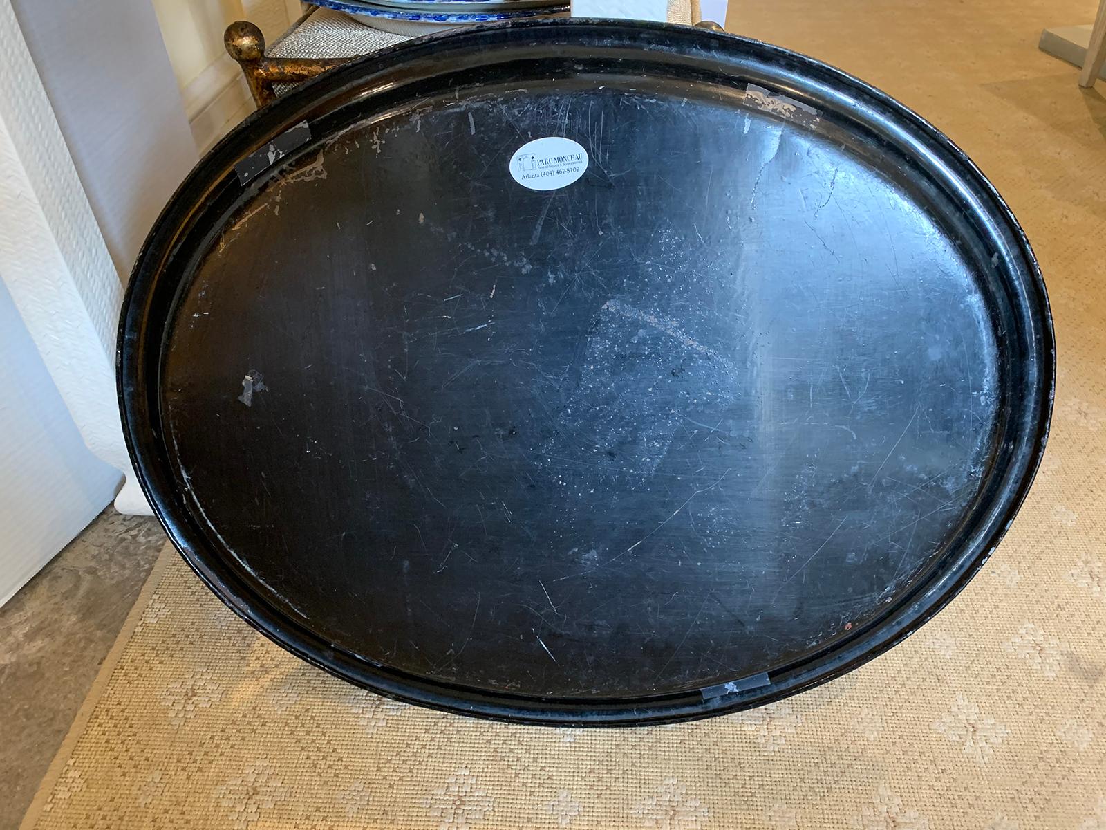 Early 19th Century Oval Black Tole Tray 5