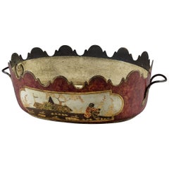 Early 19th Century Oval Tole Planter Antique Early 19th Century Oval Tole Planter